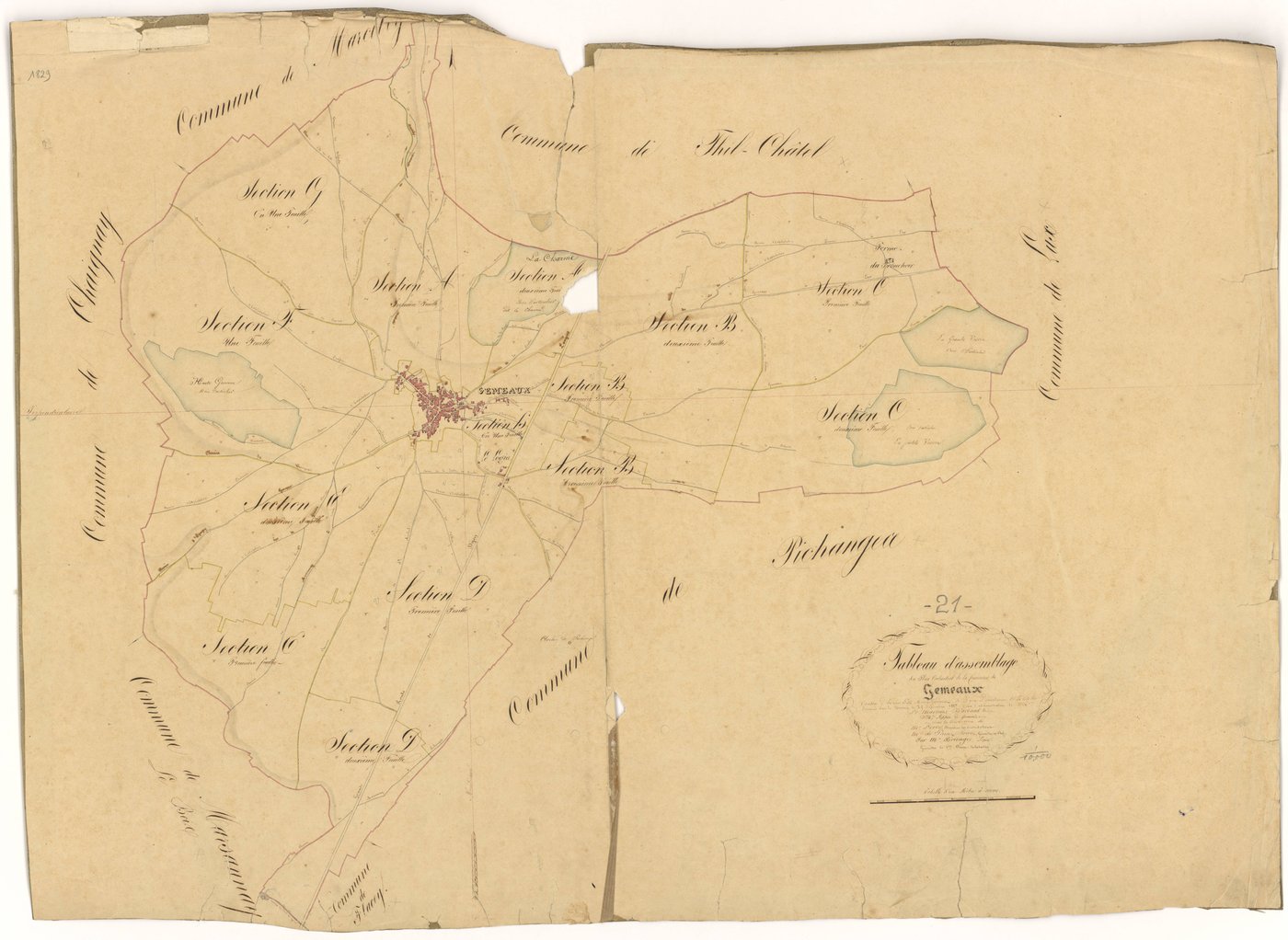 Gemeaux - Tableau d'assemblage - 3 P PLAN 298/1
