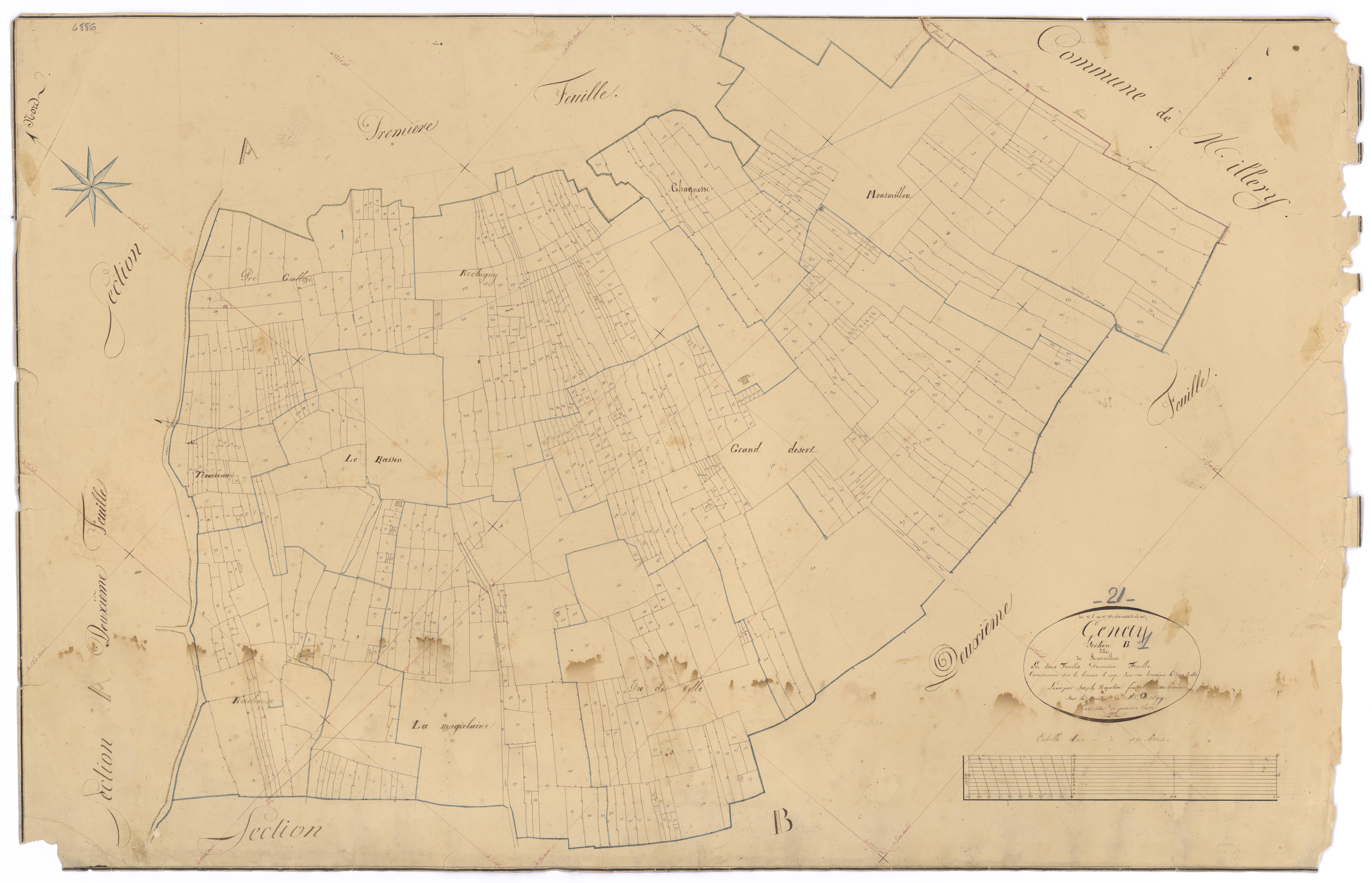 Genay - Section B1 - 3 P PLAN 299/4