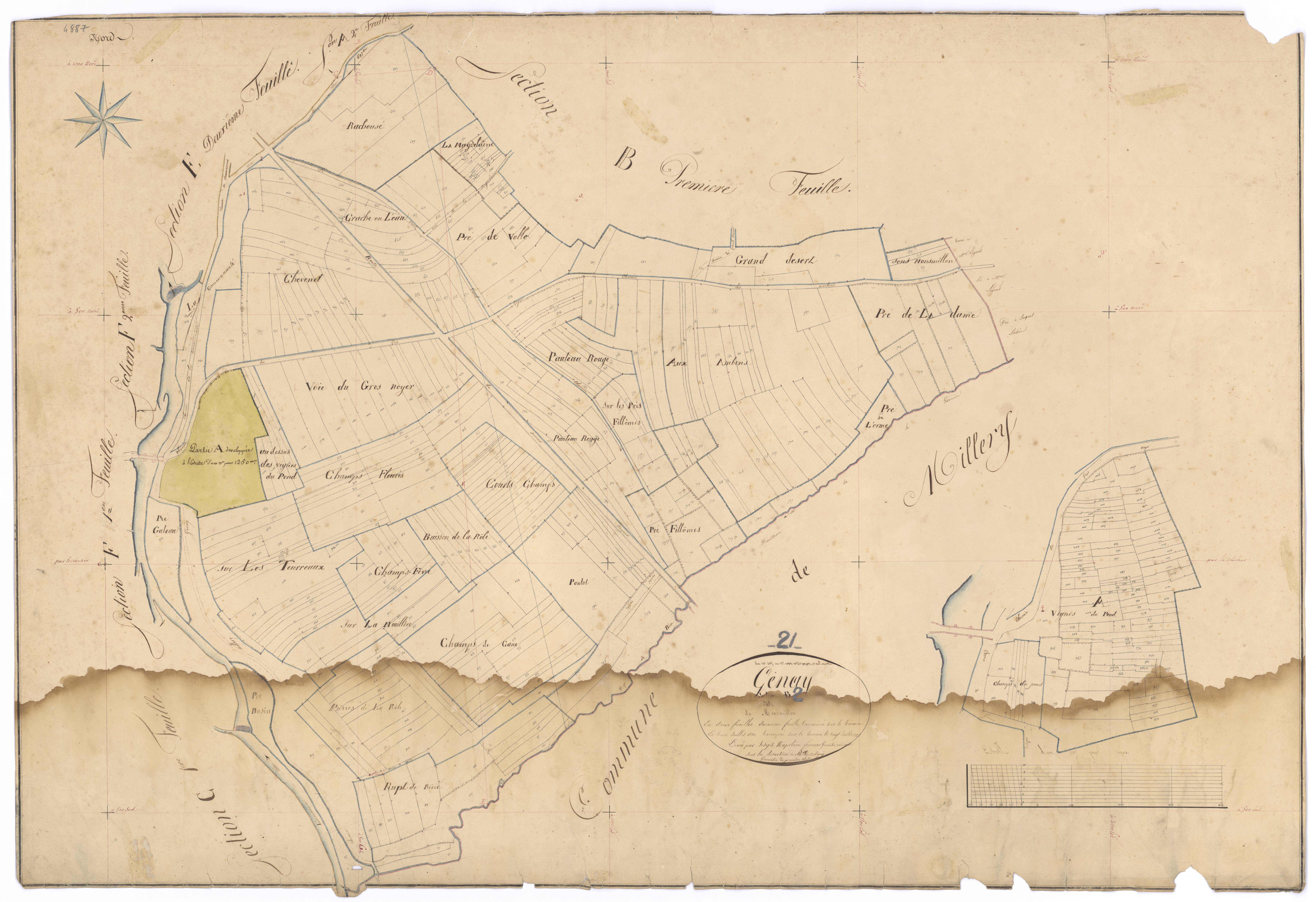 Genay - Section B2 - 3 P PLAN 299/5