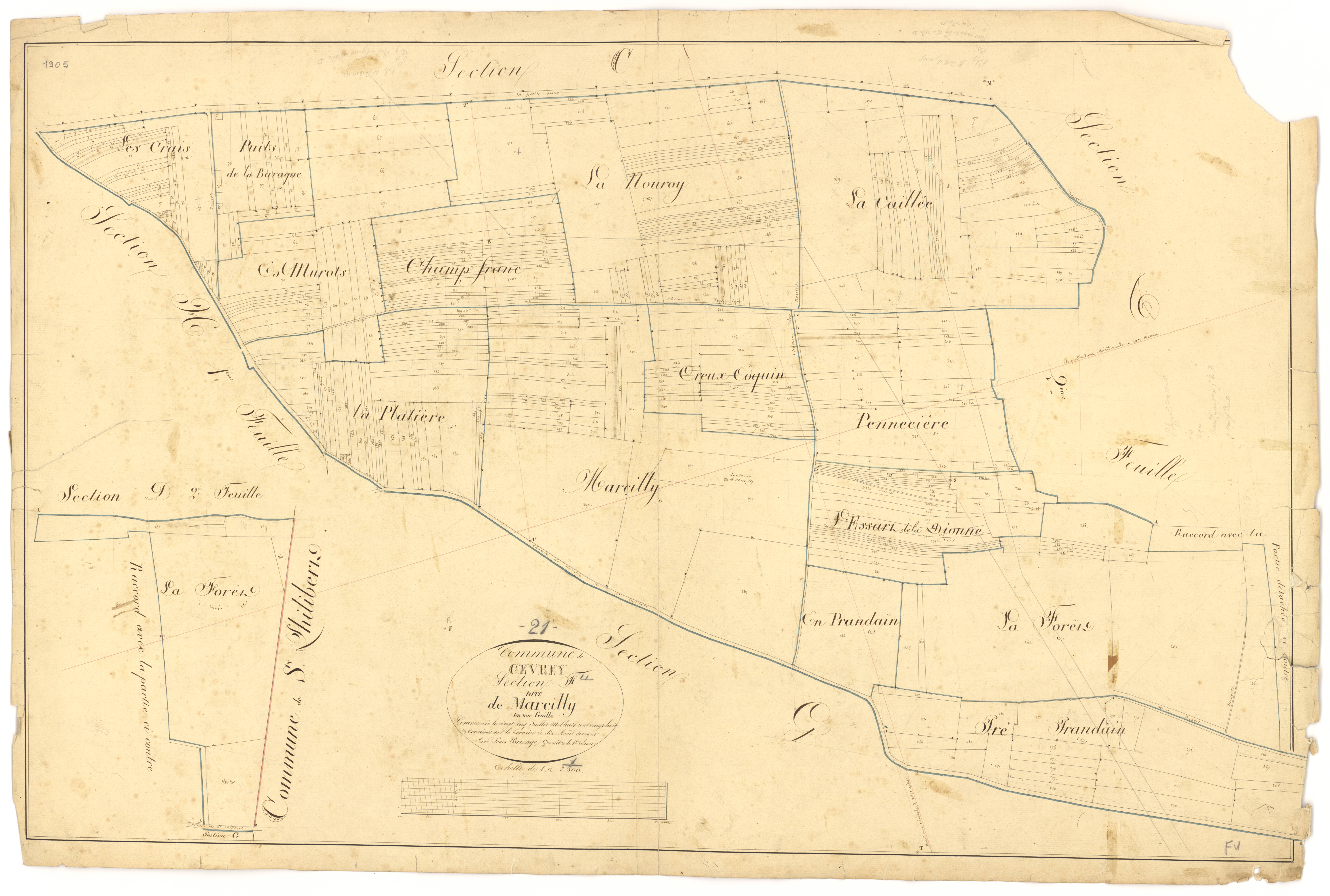 Gevrey-Chambertin - Section F - 3 P PLAN 303/13