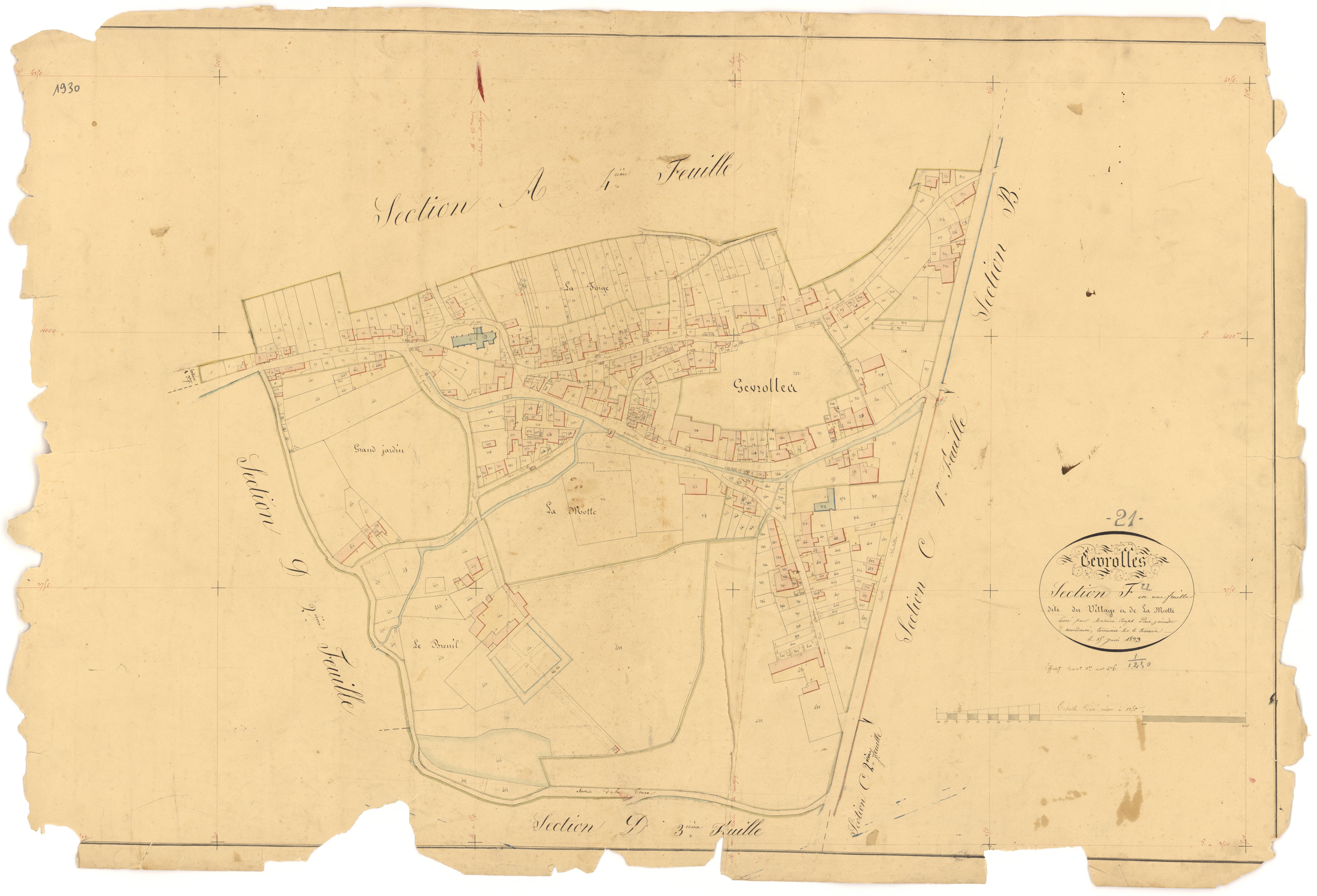 Gevrolles - Section F - 3 P PLAN 304/16
