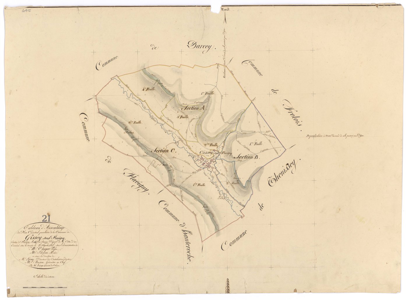 Gissey-sous-Flavigny - Tableau d'assemblage - 3 P PLAN 307/1