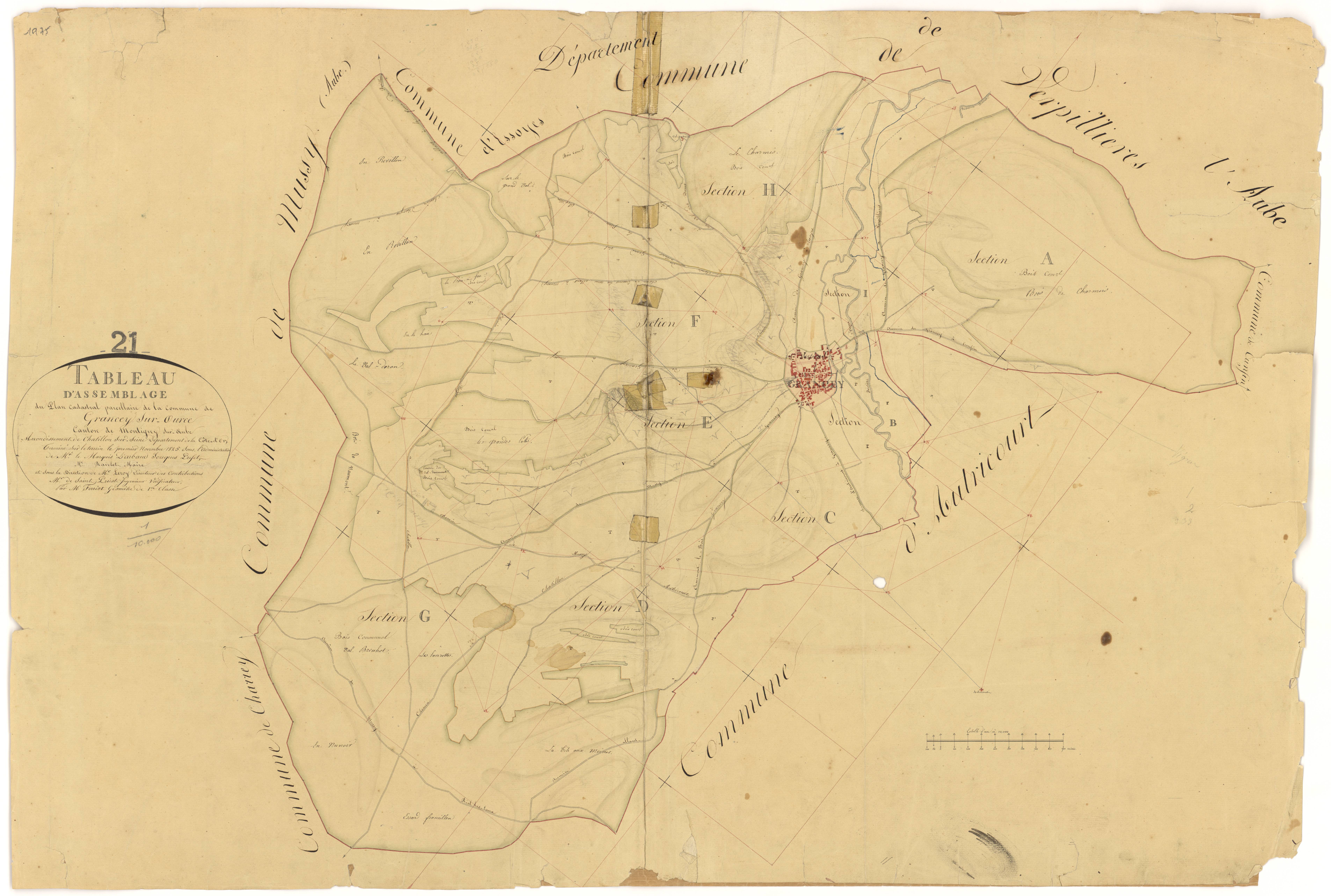 Grancey-sur-Ource - Tableau d'assemblage - 3 P PLAN 313/1