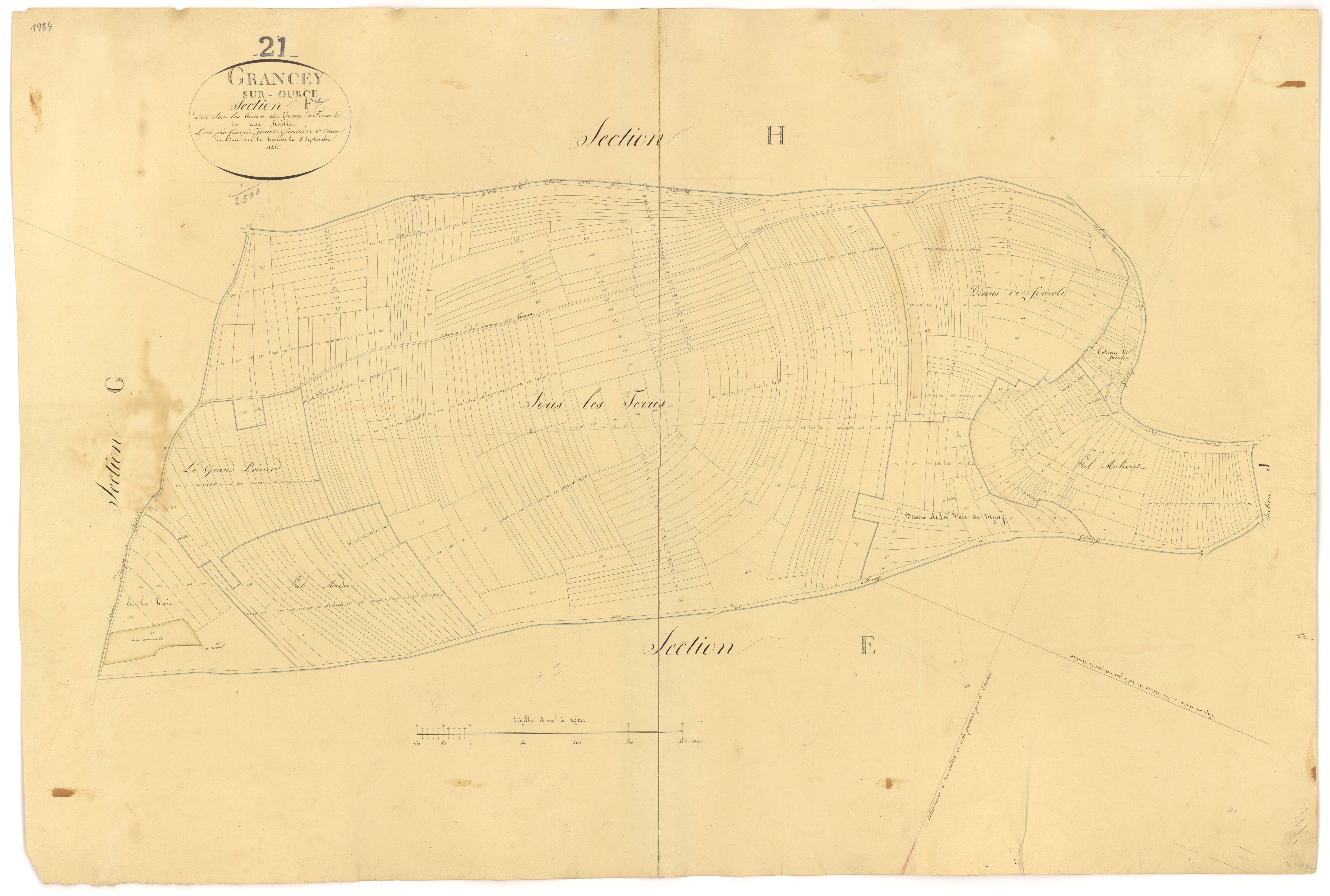 Grancey-sur-Ource - Section F - 3 P PLAN 313/10