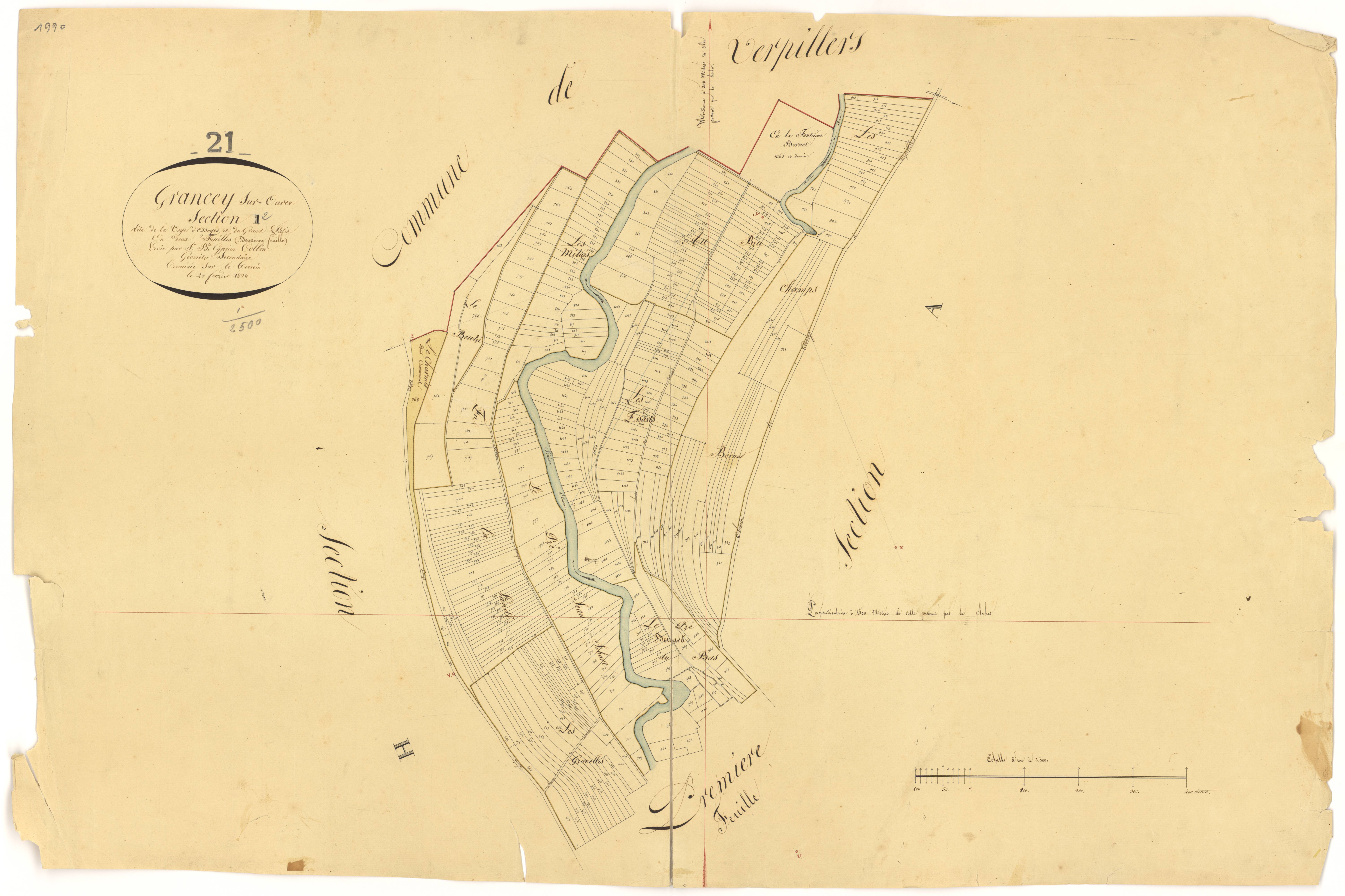 Grancey-sur-Ource - Section I2 - 3 P PLAN 313/16