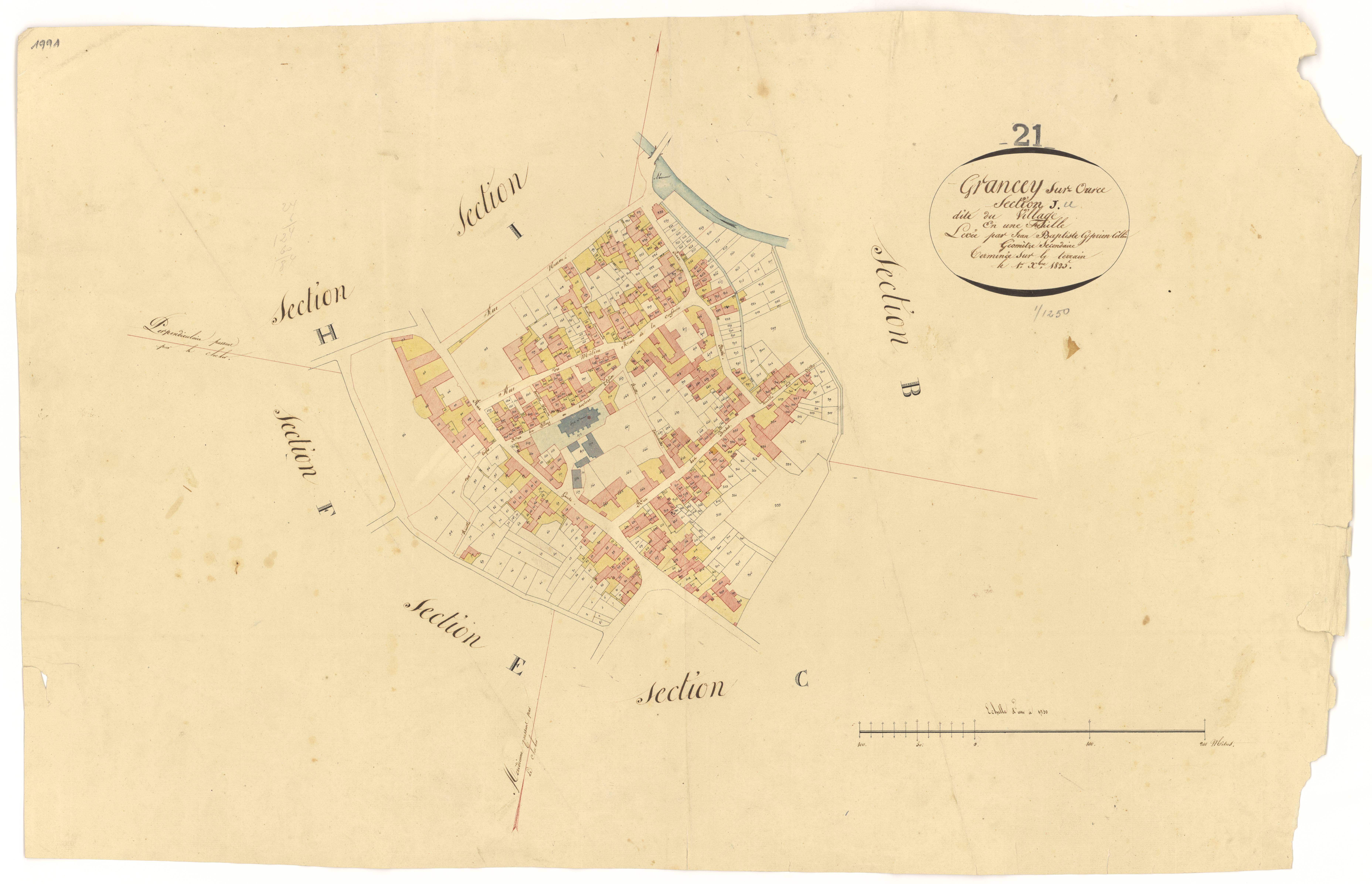 Grancey-sur-Ource - Section J - 3 P PLAN 313/17
