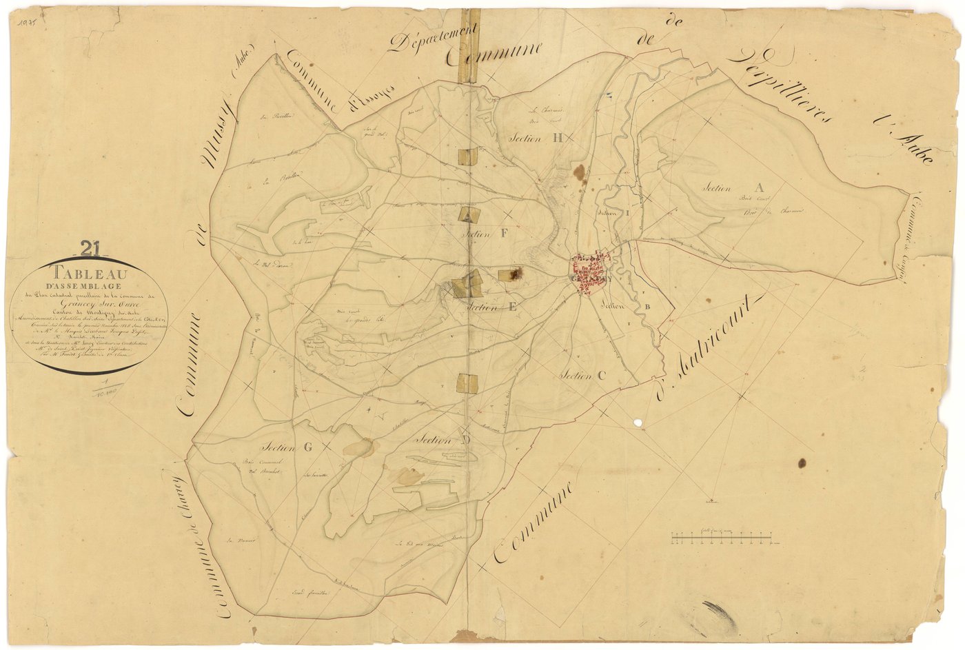 Grancey-sur-Ource - Tableau d'assemblage - 3 P PLAN 313/1