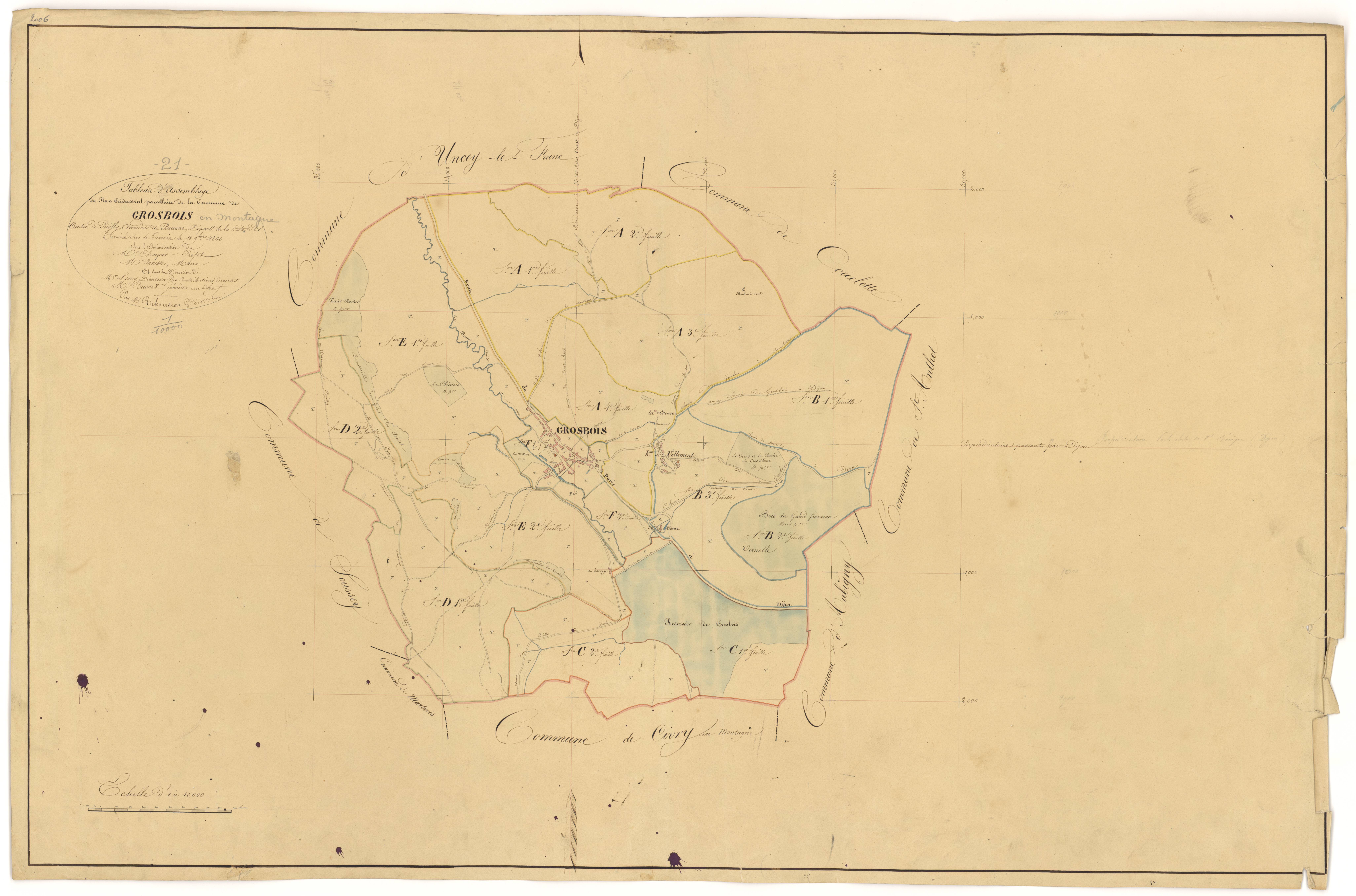 Grosbois-en-Montagne - Tableau d'assemblage - 3 P PLAN 318/1