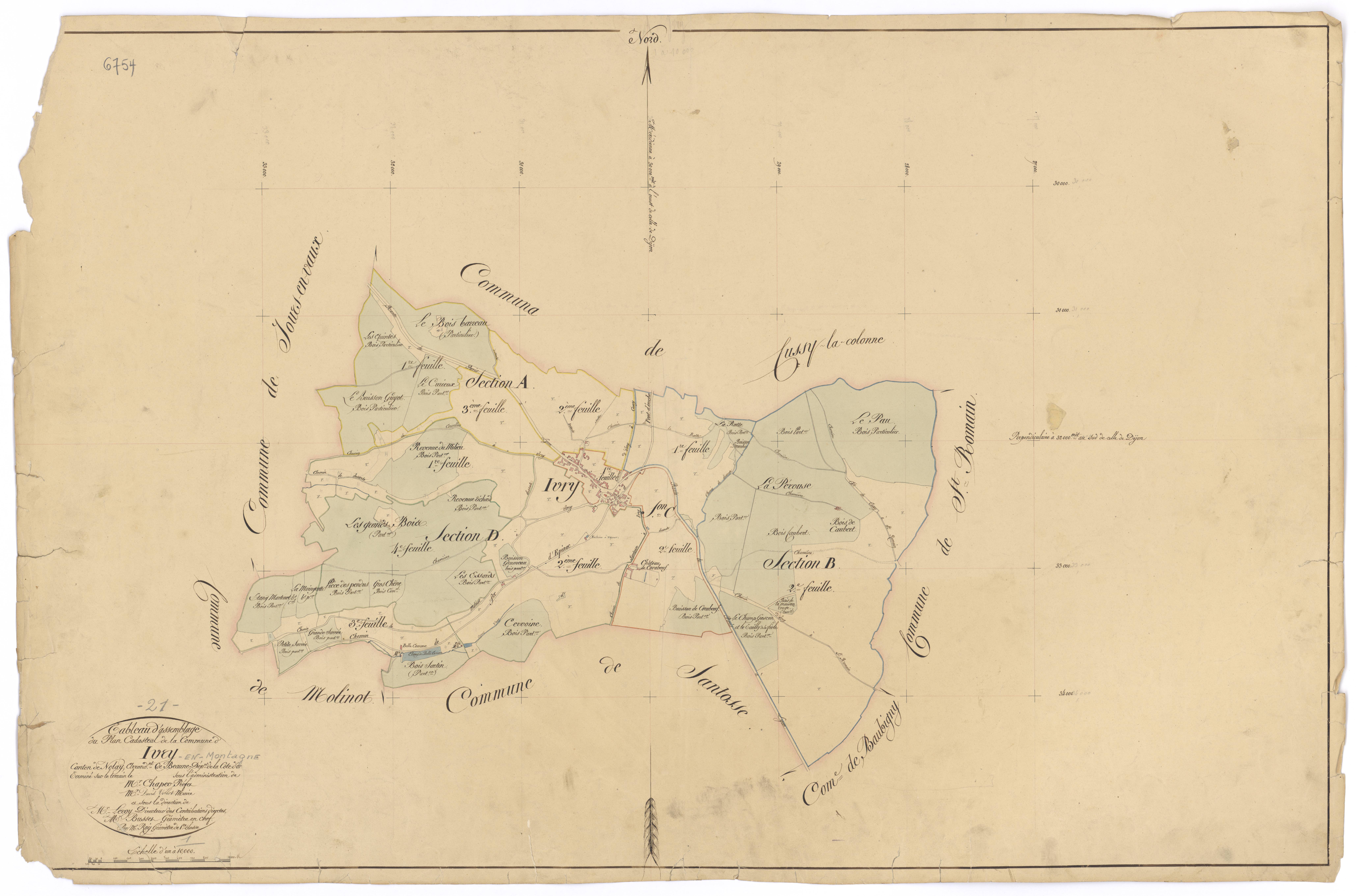 Ivry-en-Montagne - Tableau d'assemblage - 3 P PLAN 326/1