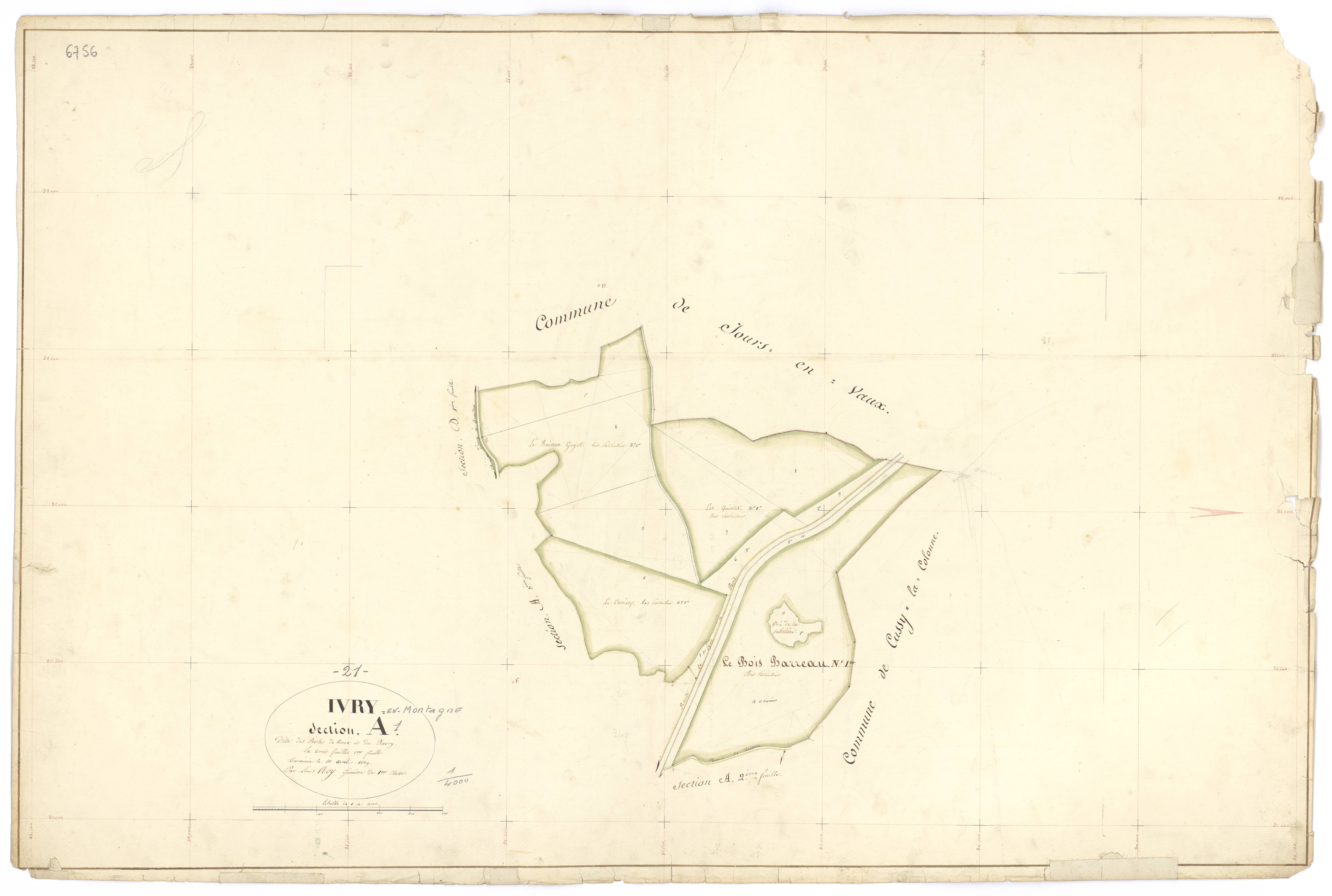 Ivry-en-Montagne - Section A1 - 3 P PLAN 326/3