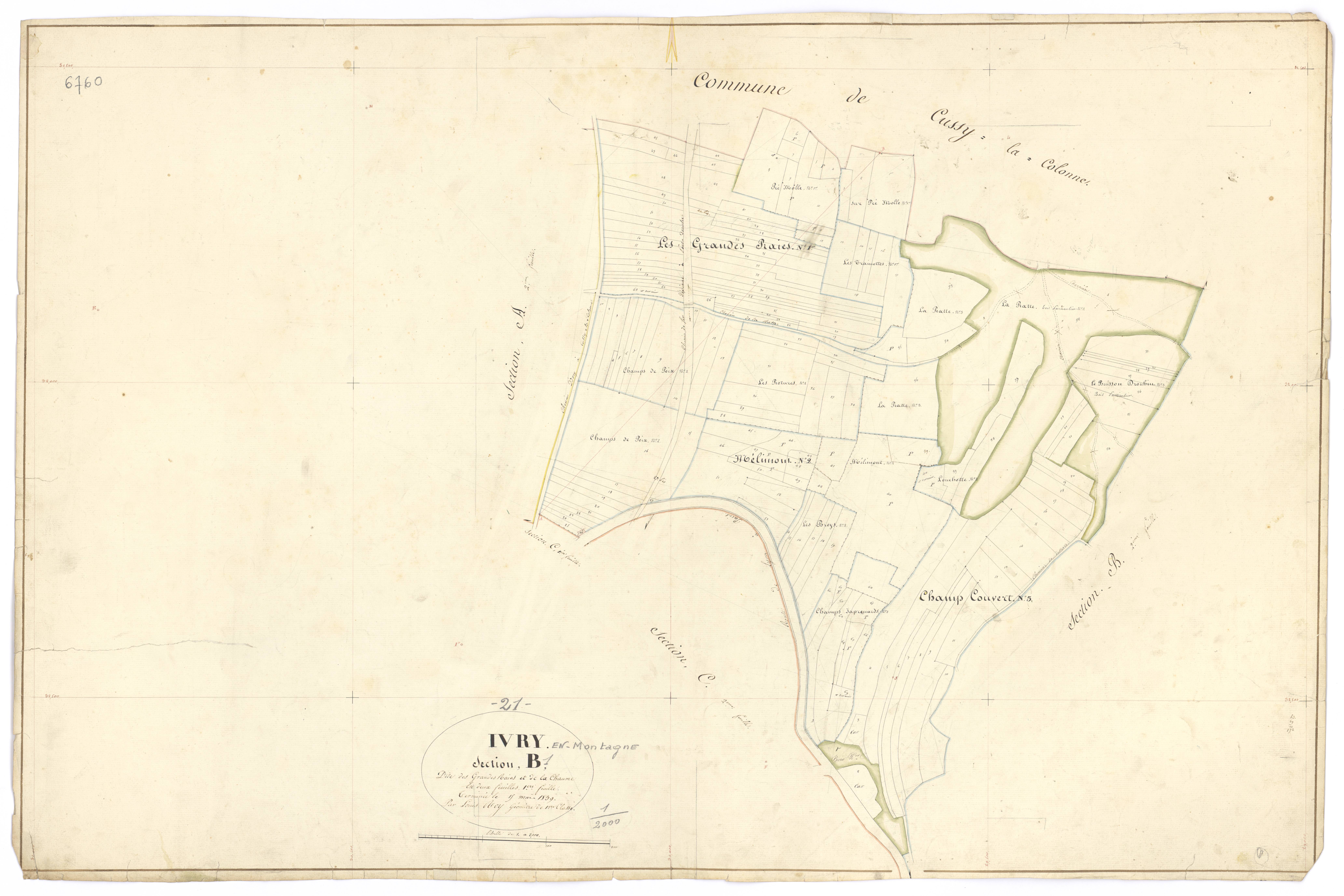 Ivry-en-Montagne - Section B1 - 3 P PLAN 326/7