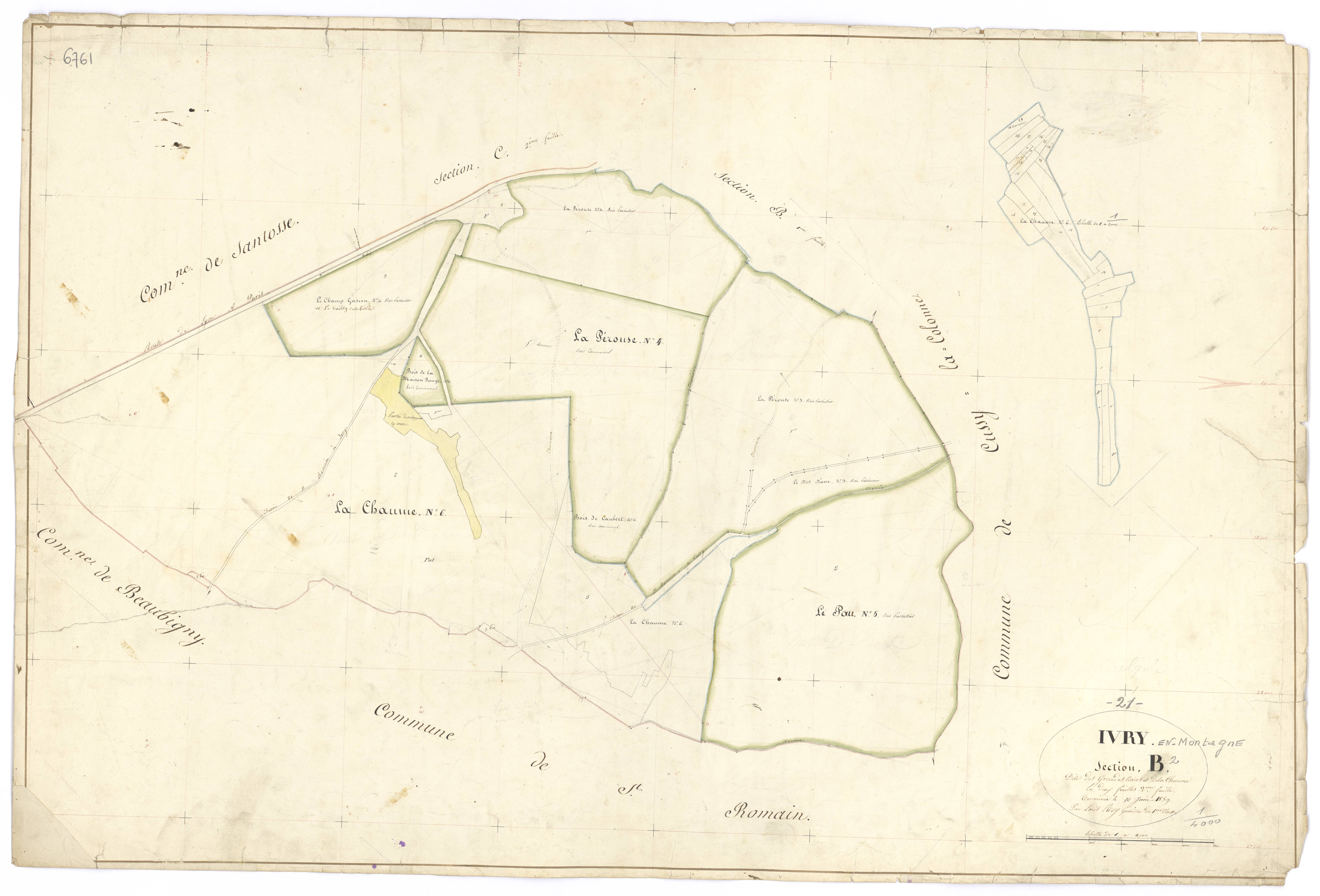 Ivry-en-Montagne - Section B2 - 3 P PLAN 326/8