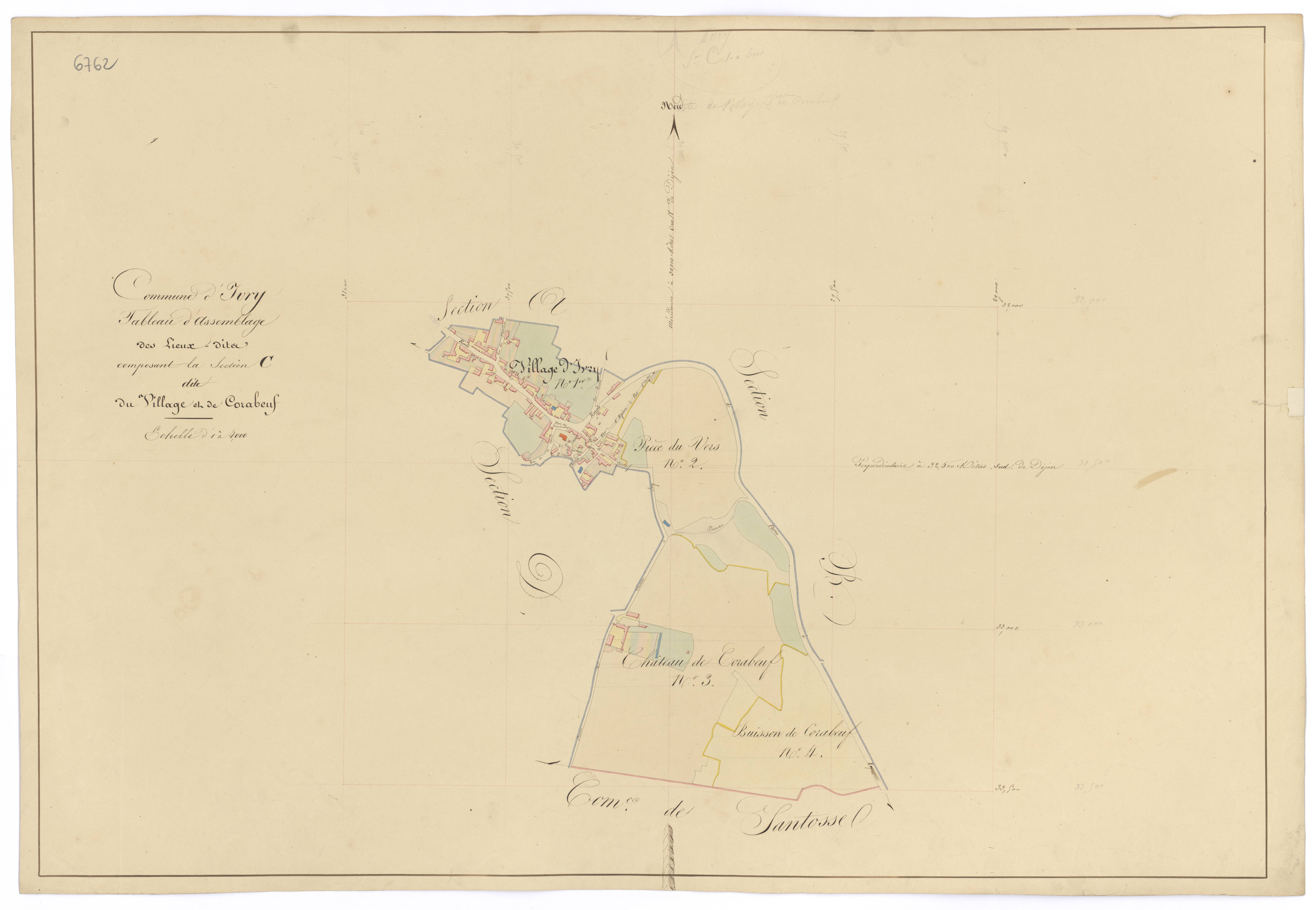 Ivry-en-Montagne - Section C (tableau d'assemblage) - 3 P PLAN 326/9