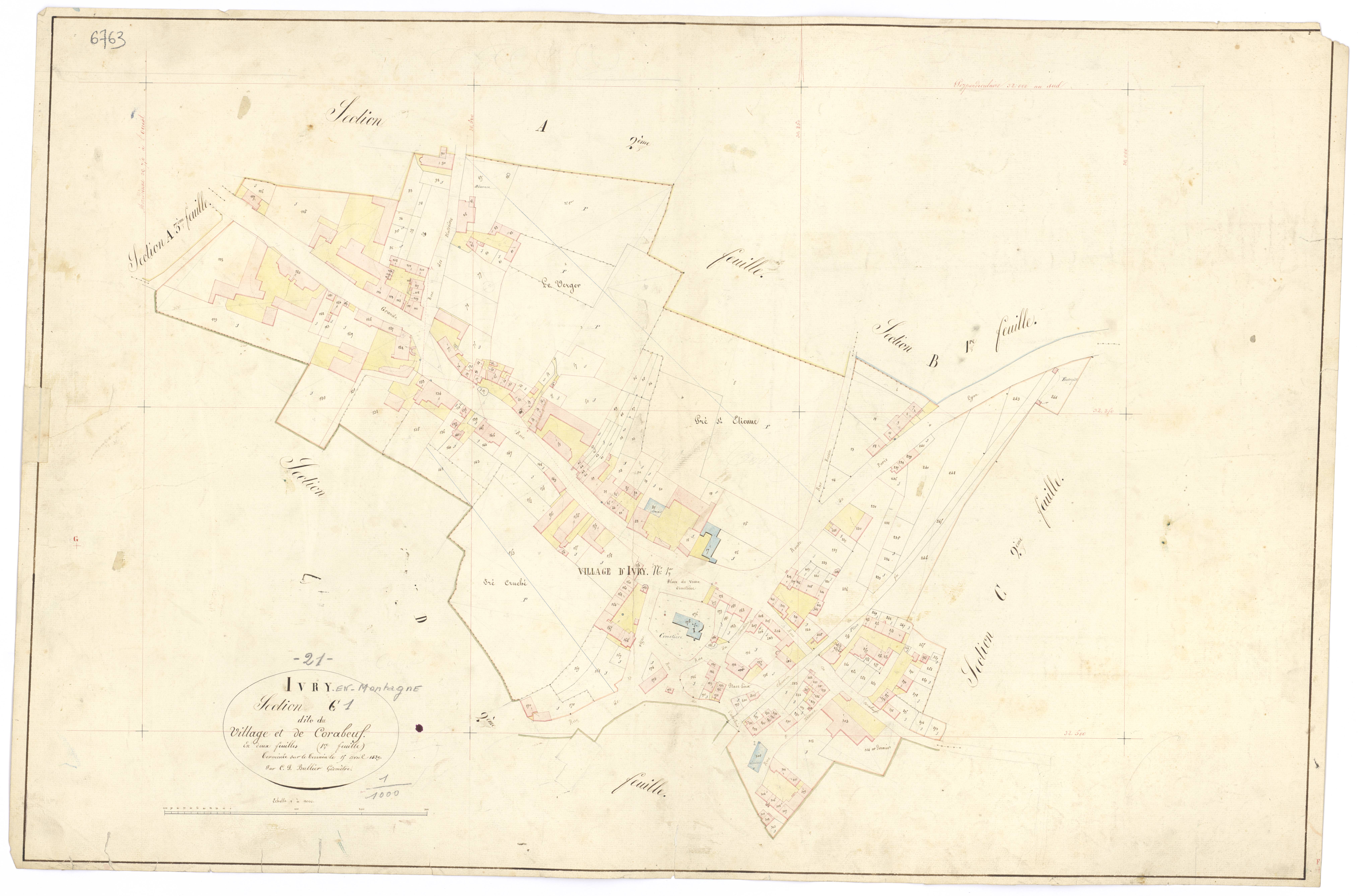Ivry-en-Montagne - Section C1 - 3 P PLAN 326/10