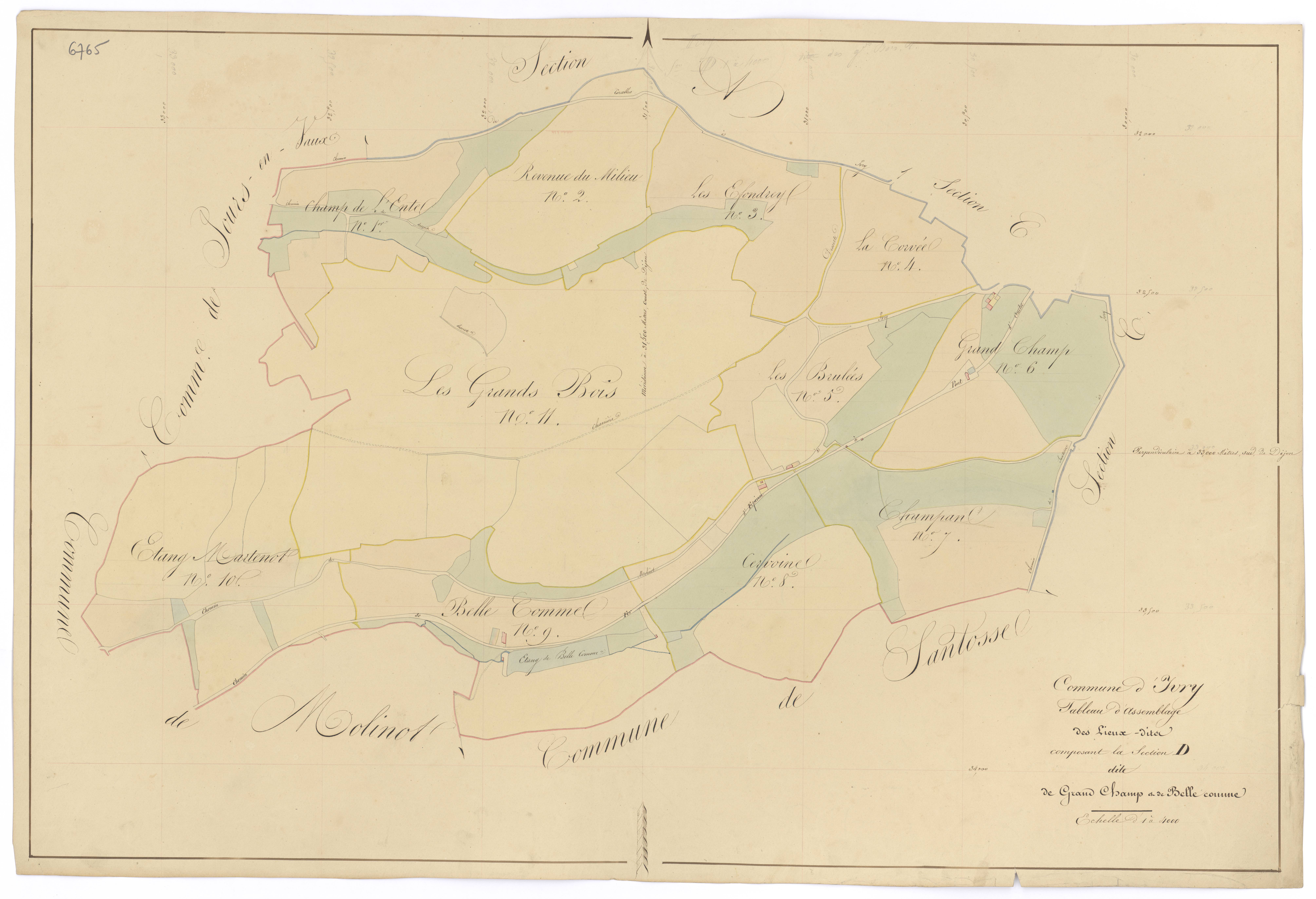 Ivry-en-Montagne - Section D (tableau d'assemblage) - 3 P PLAN 326/12