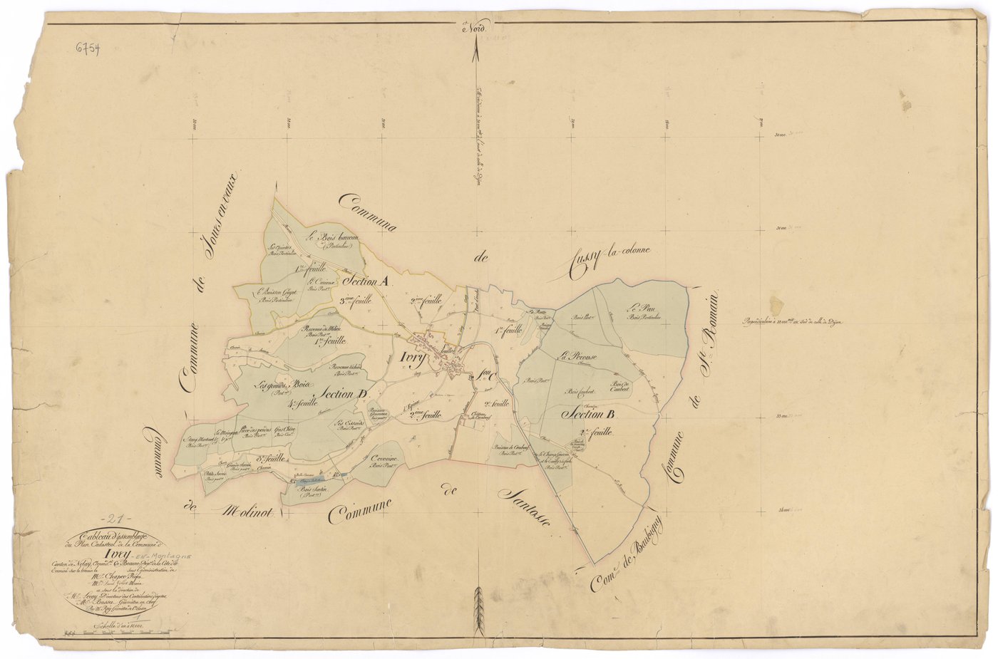 Ivry-en-Montagne - Tableau d'assemblage - 3 P PLAN 326/1