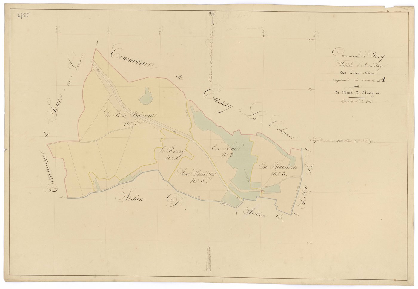 Ivry-en-Montagne - Section A (tableau d'assemblage) - 3 P PLAN 326/2
