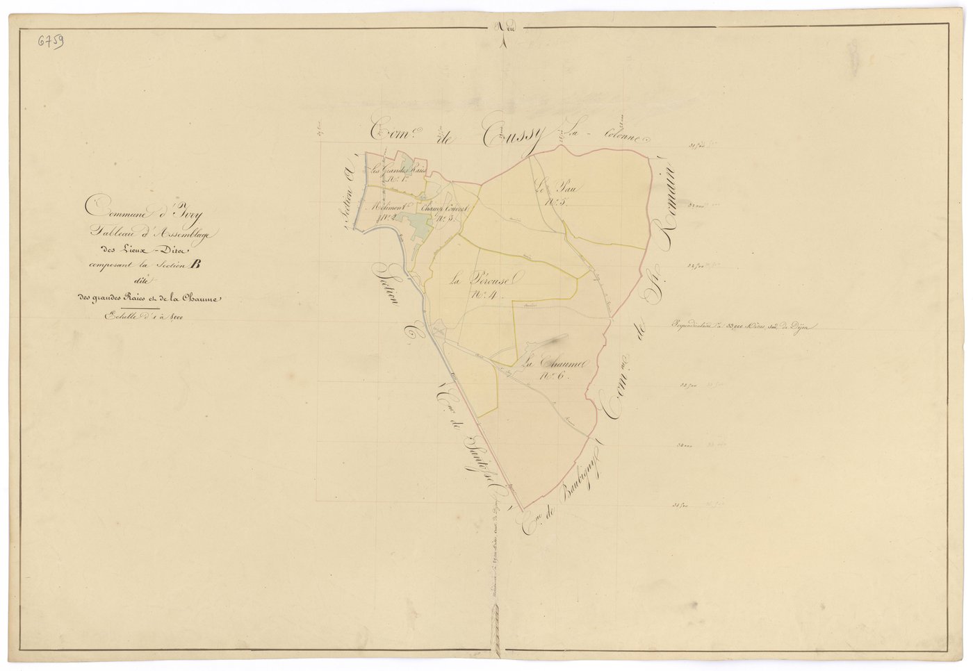 Ivry-en-Montagne - Section B (tableau d'assemblage) - 3 P PLAN 326/6