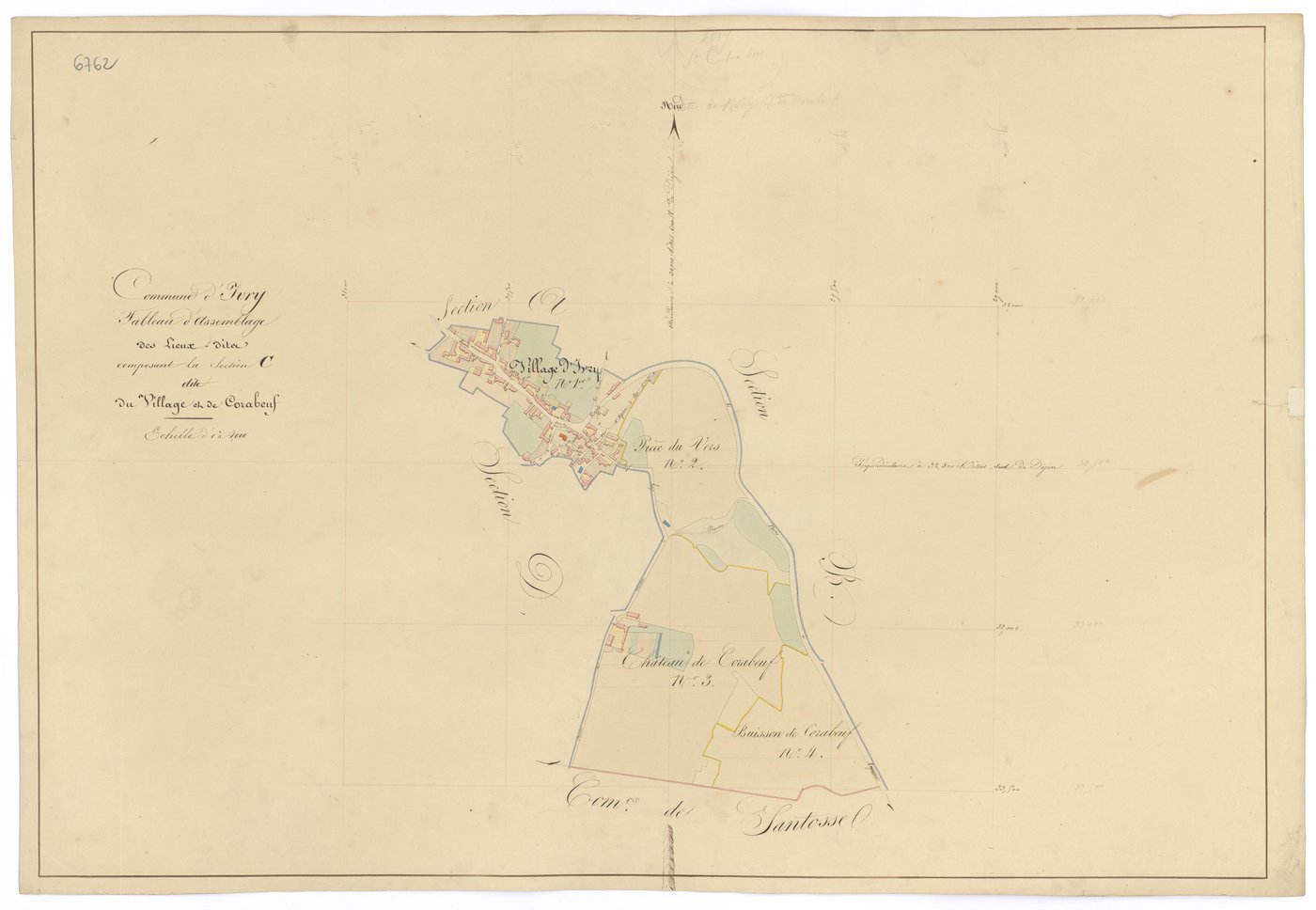 Ivry-en-Montagne - Section C (tableau d'assemblage) - 3 P PLAN 326/9