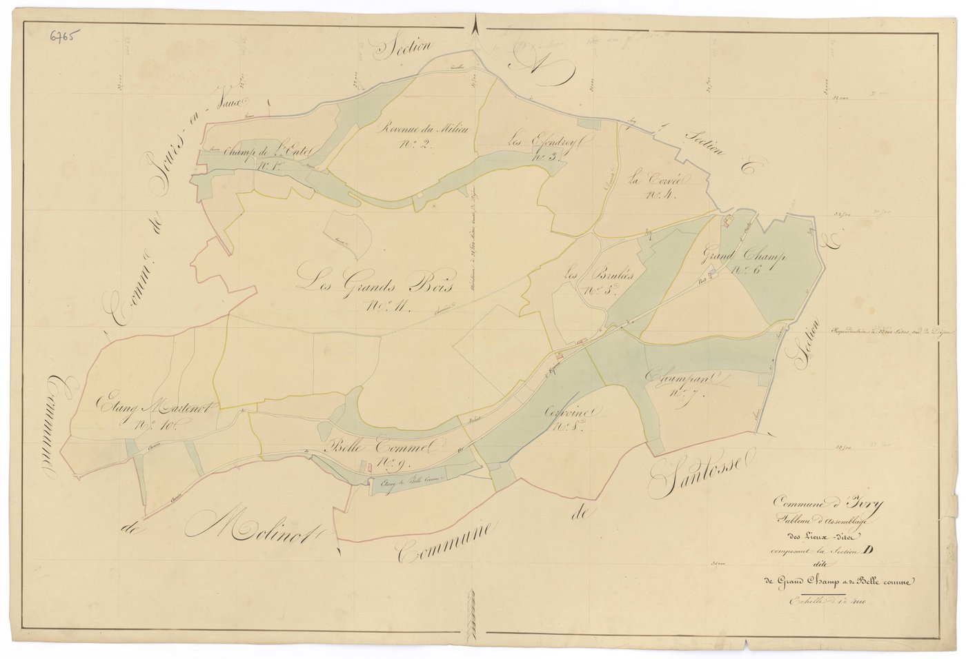 Ivry-en-Montagne - Section D (tableau d'assemblage) - 3 P PLAN 326/12