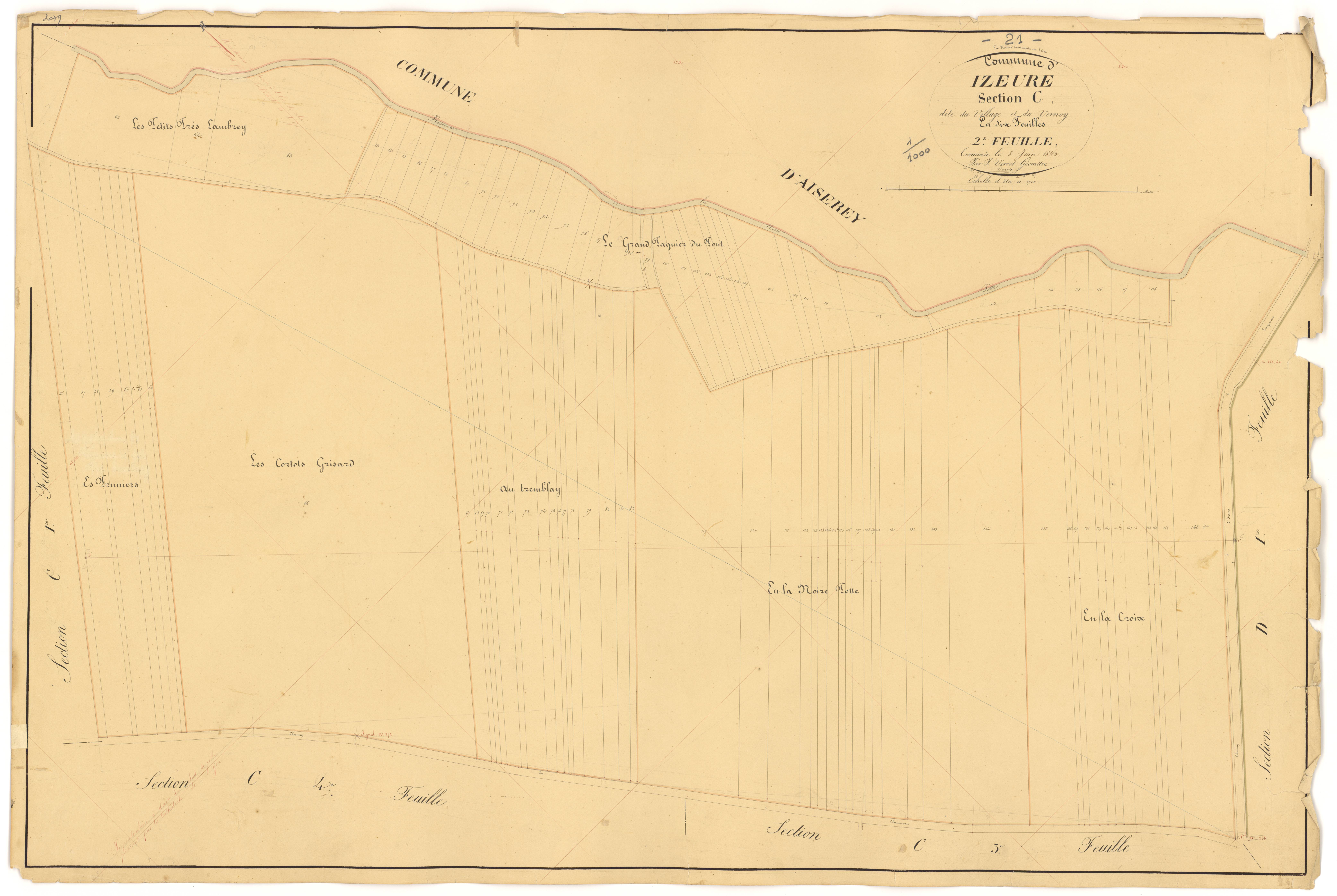 Izeure - Section C2 - 3 P PLAN 327/7
