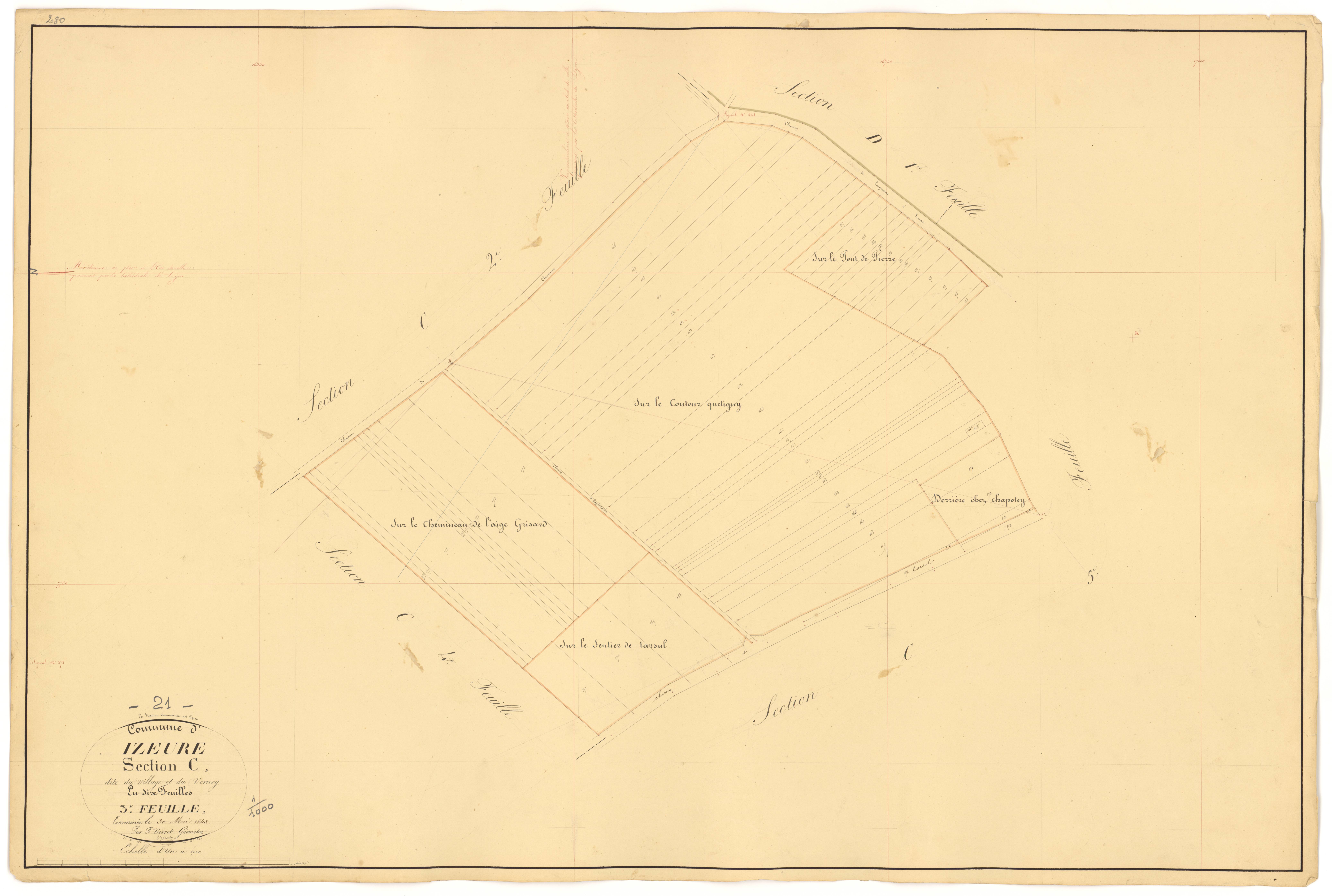 Izeure - Section C3 - 3 P PLAN 327/8