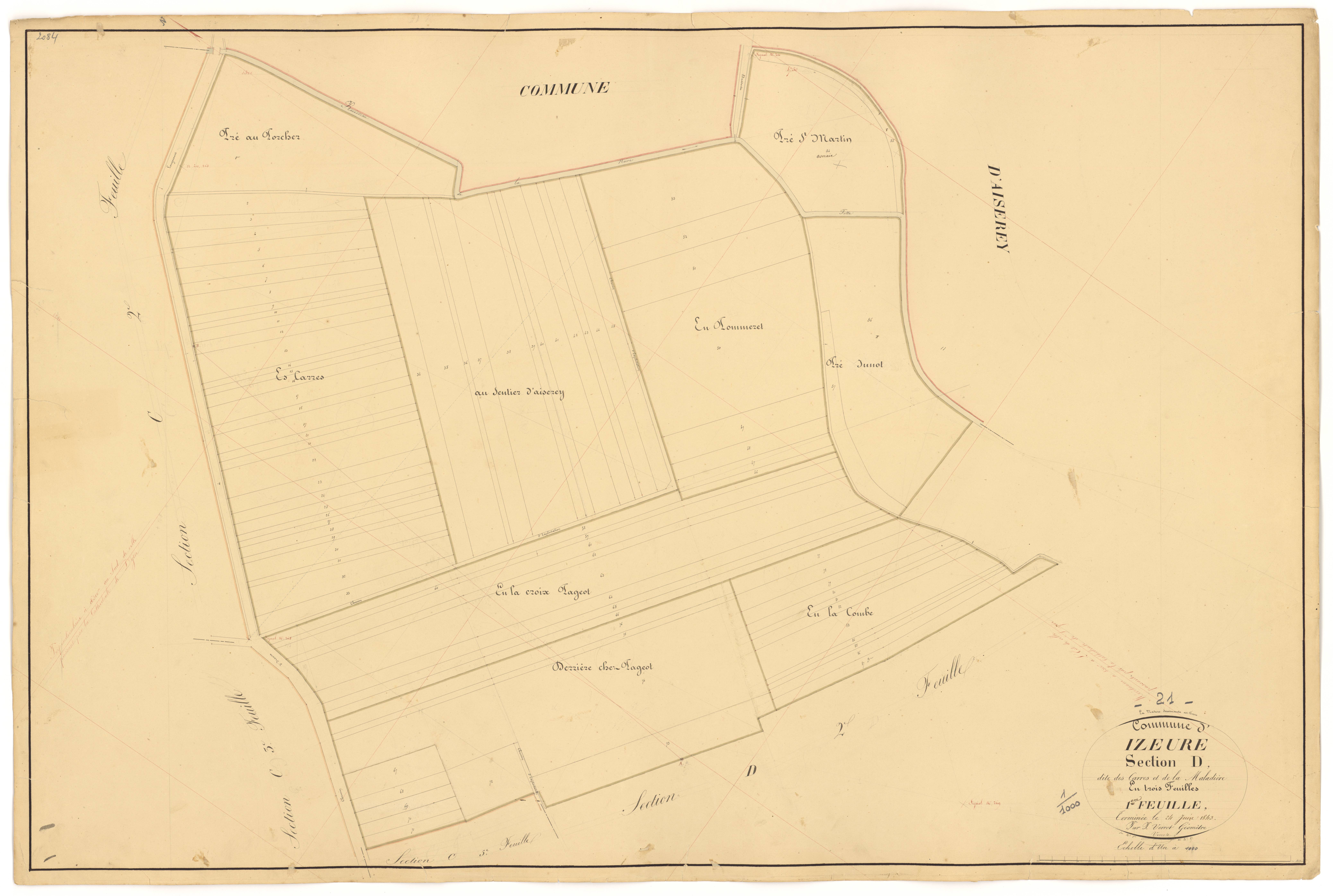 Izeure - Section D1 - 3 P PLAN 327/12