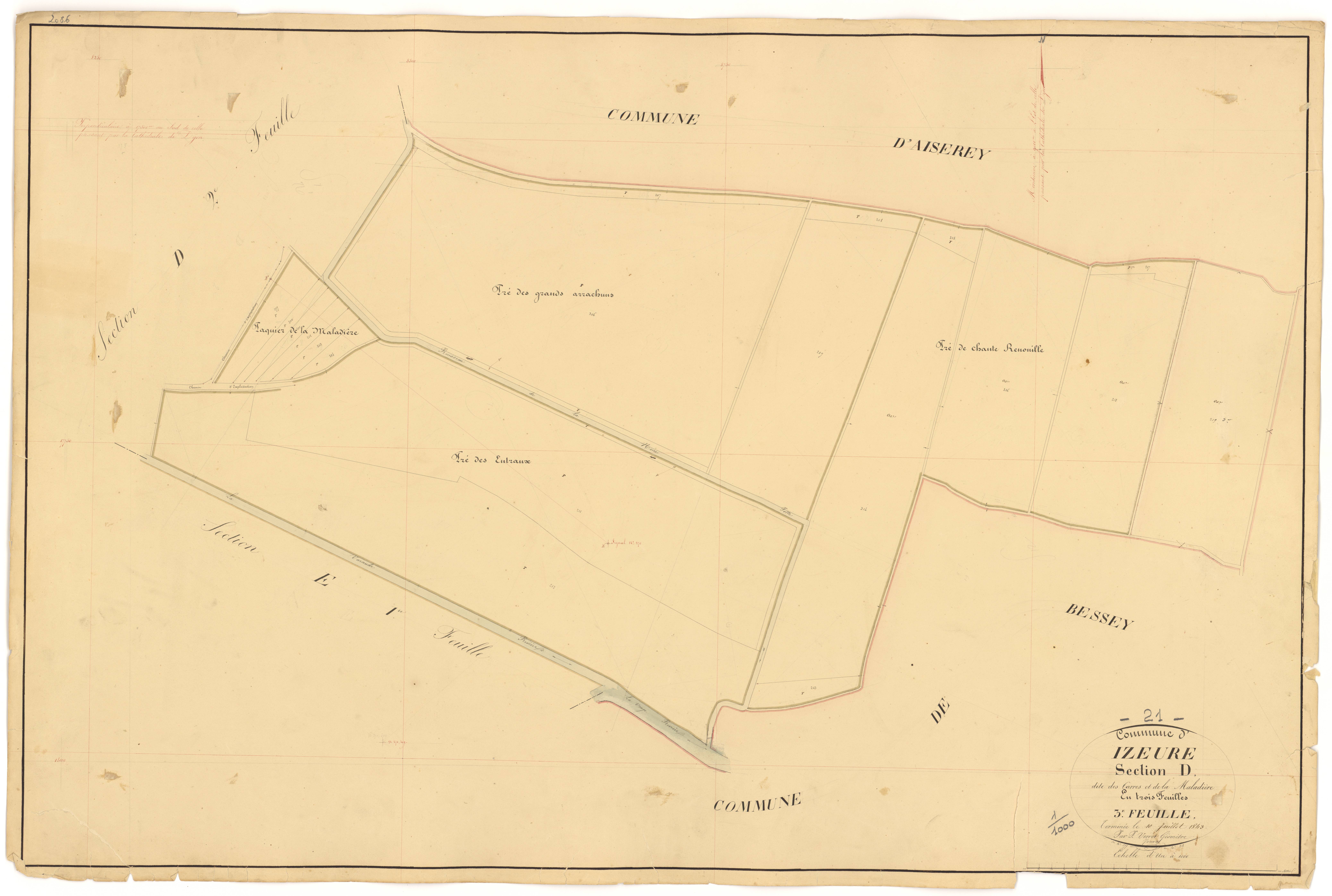 Izeure - Section D3 - 3 P PLAN 327/14
