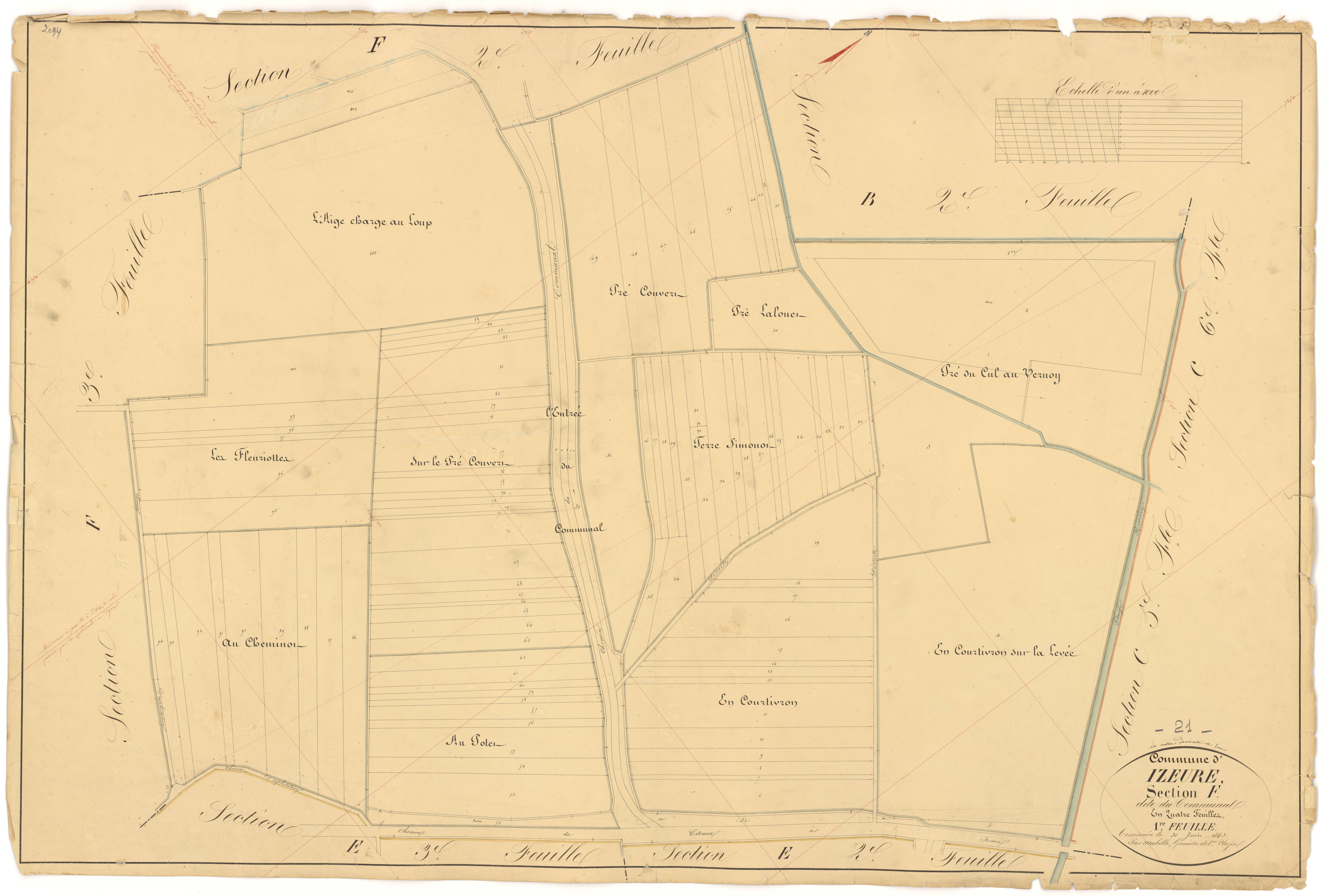 Izeure - Section F1 - 3 P PLAN 327/22