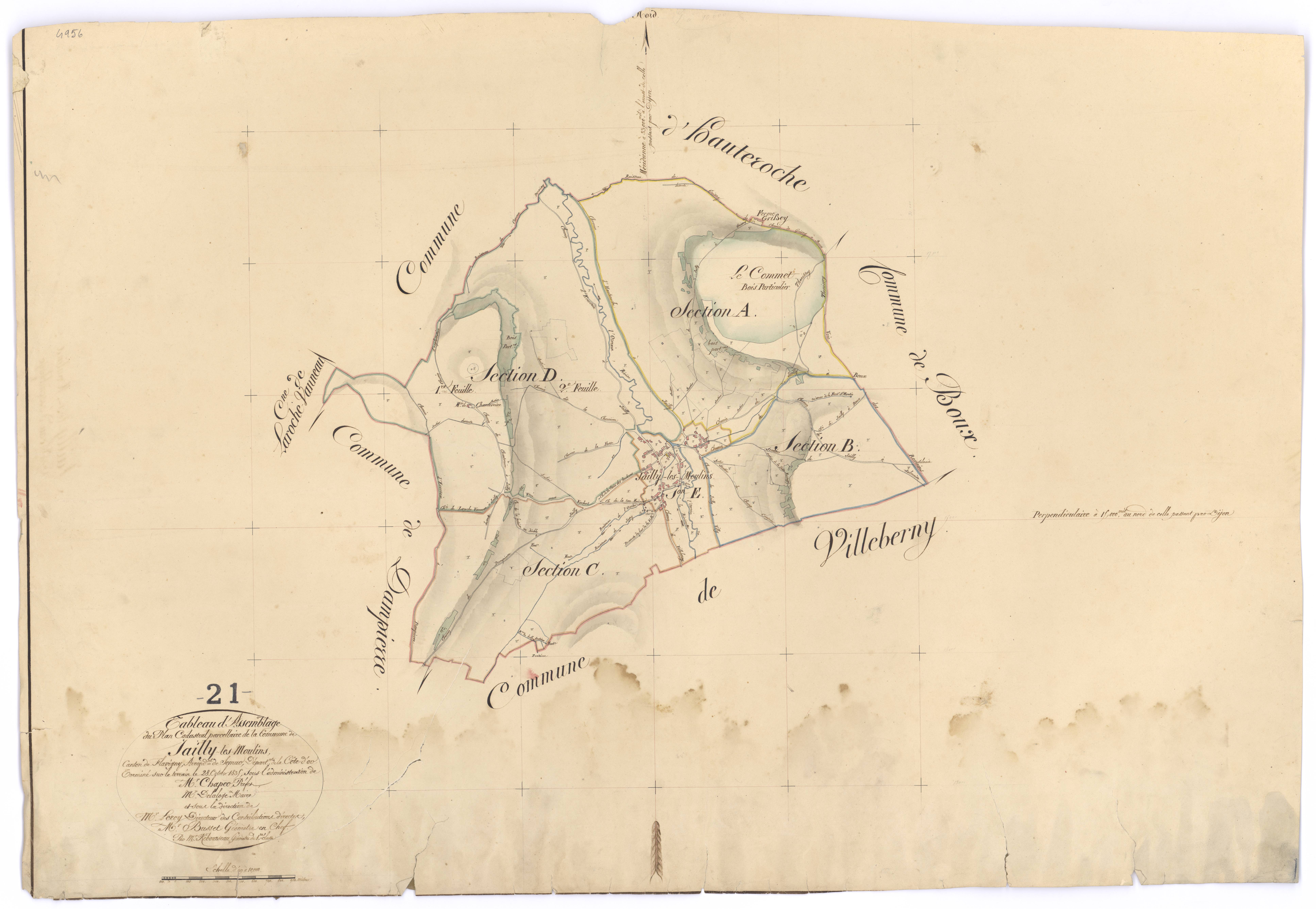 Jailly-les-Moulins - Tableau d'assemblage - 3 P PLAN 329/1
