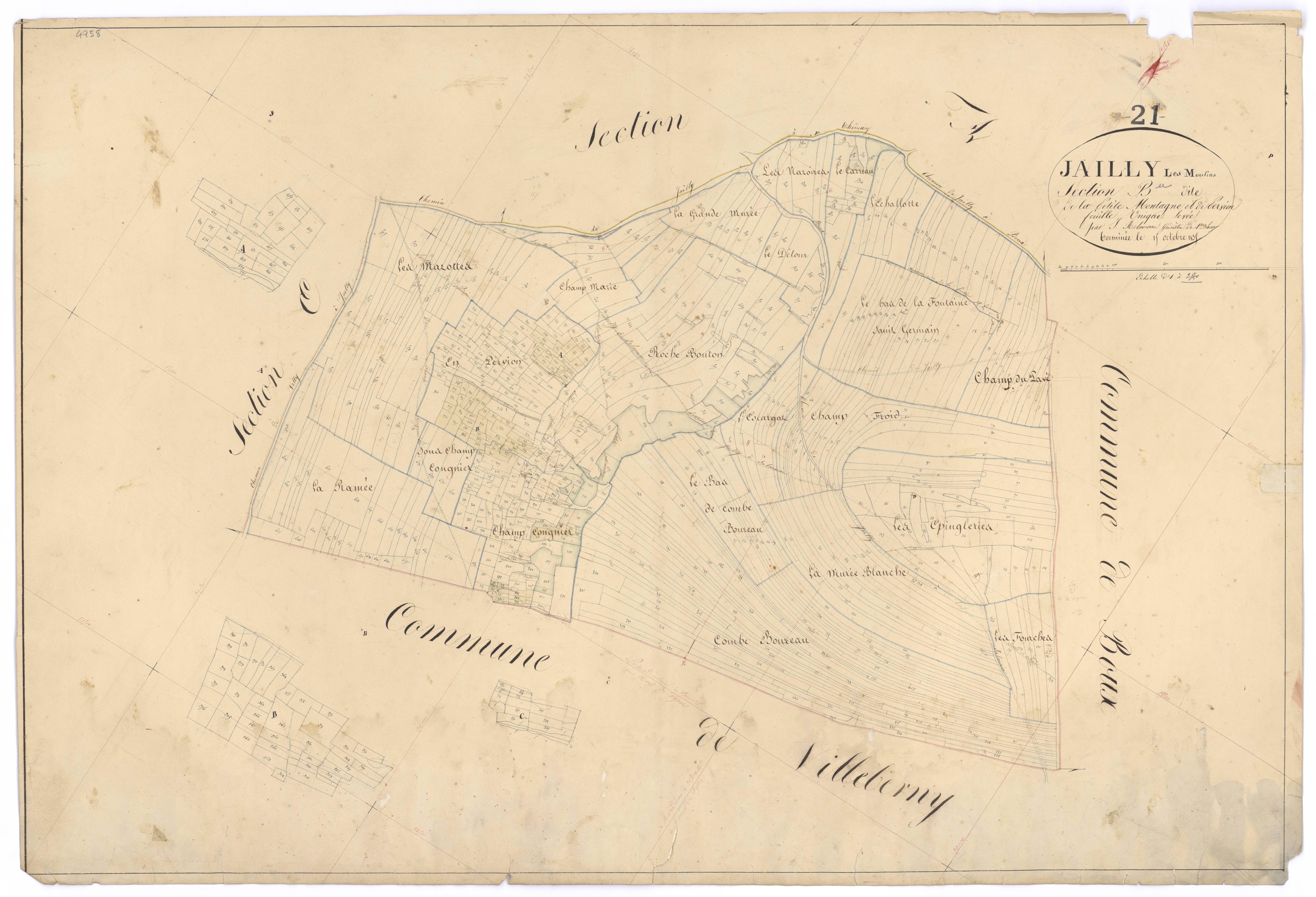 Jailly-les-Moulins - Section B - 3 P PLAN 329/3