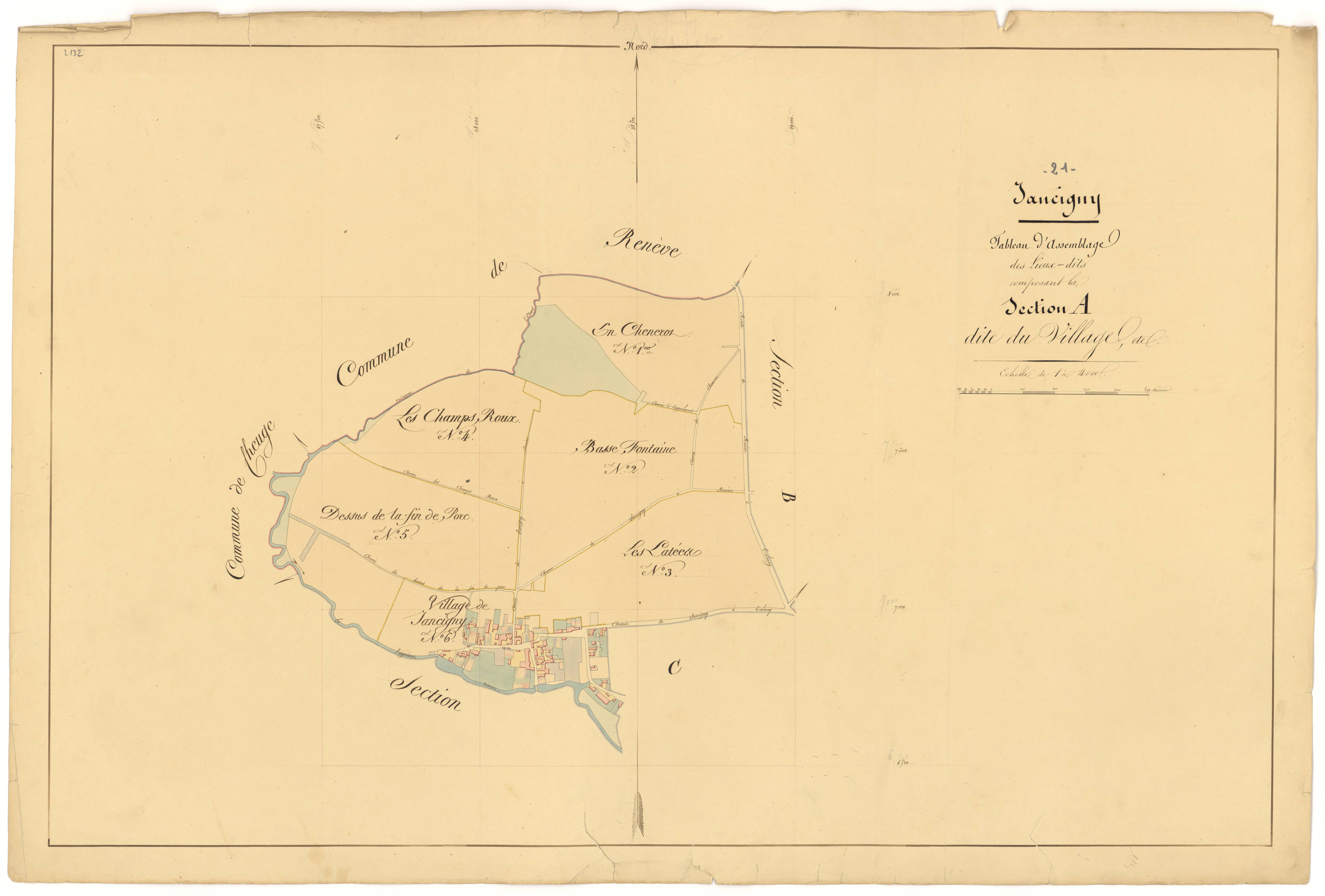Jancigny - Section A (tableau d'assemblage) - 3 P PLAN 331/2