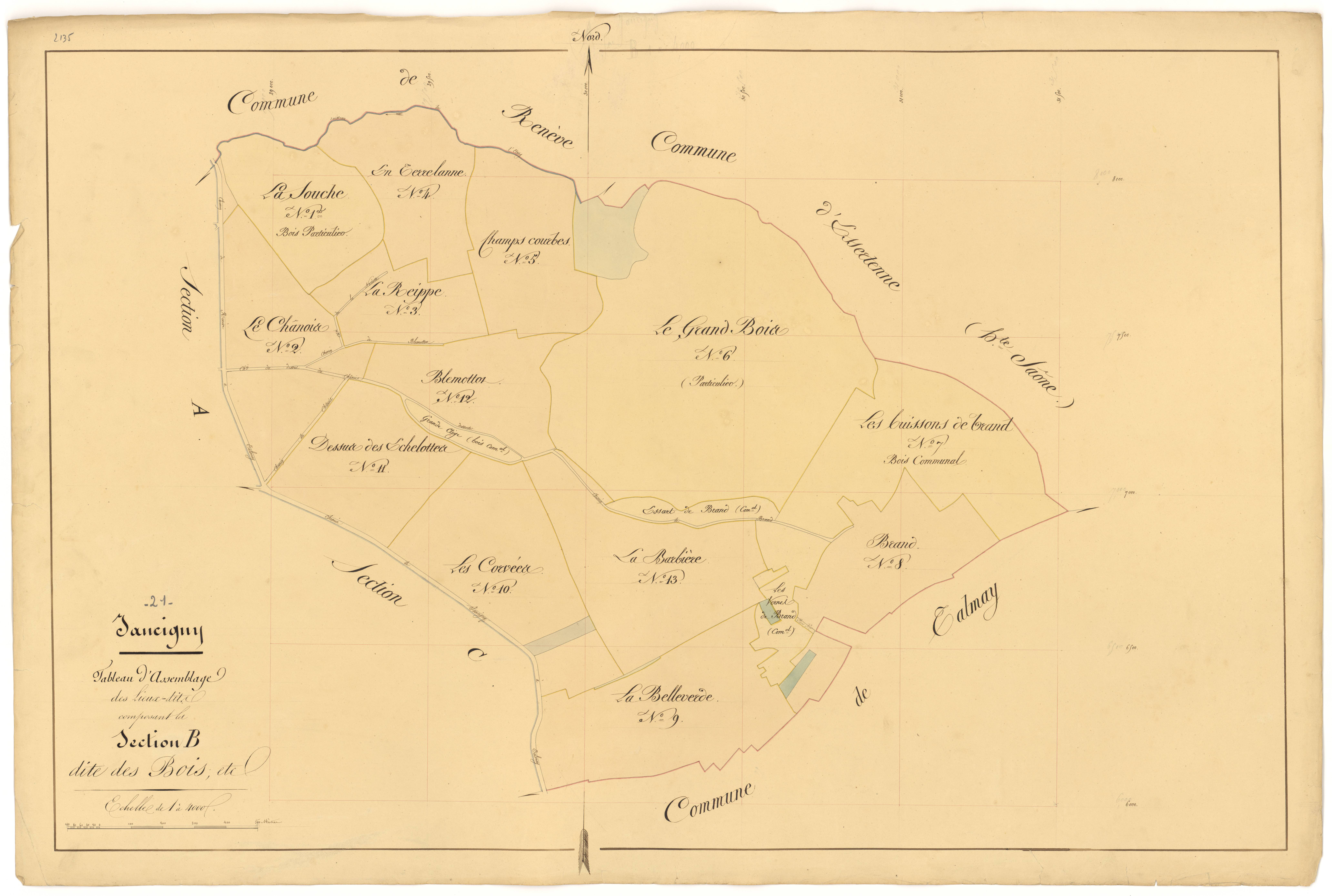 Jancigny - Section B (tableau d'assemblage) - 3 P PLAN 331/5