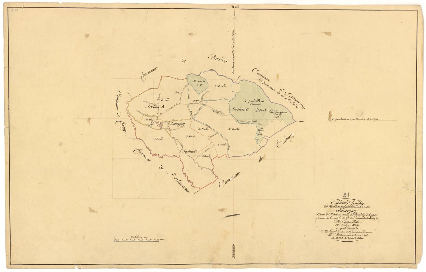 Jancigny - Tableau d'assemblage - 3 P PLAN 331/1