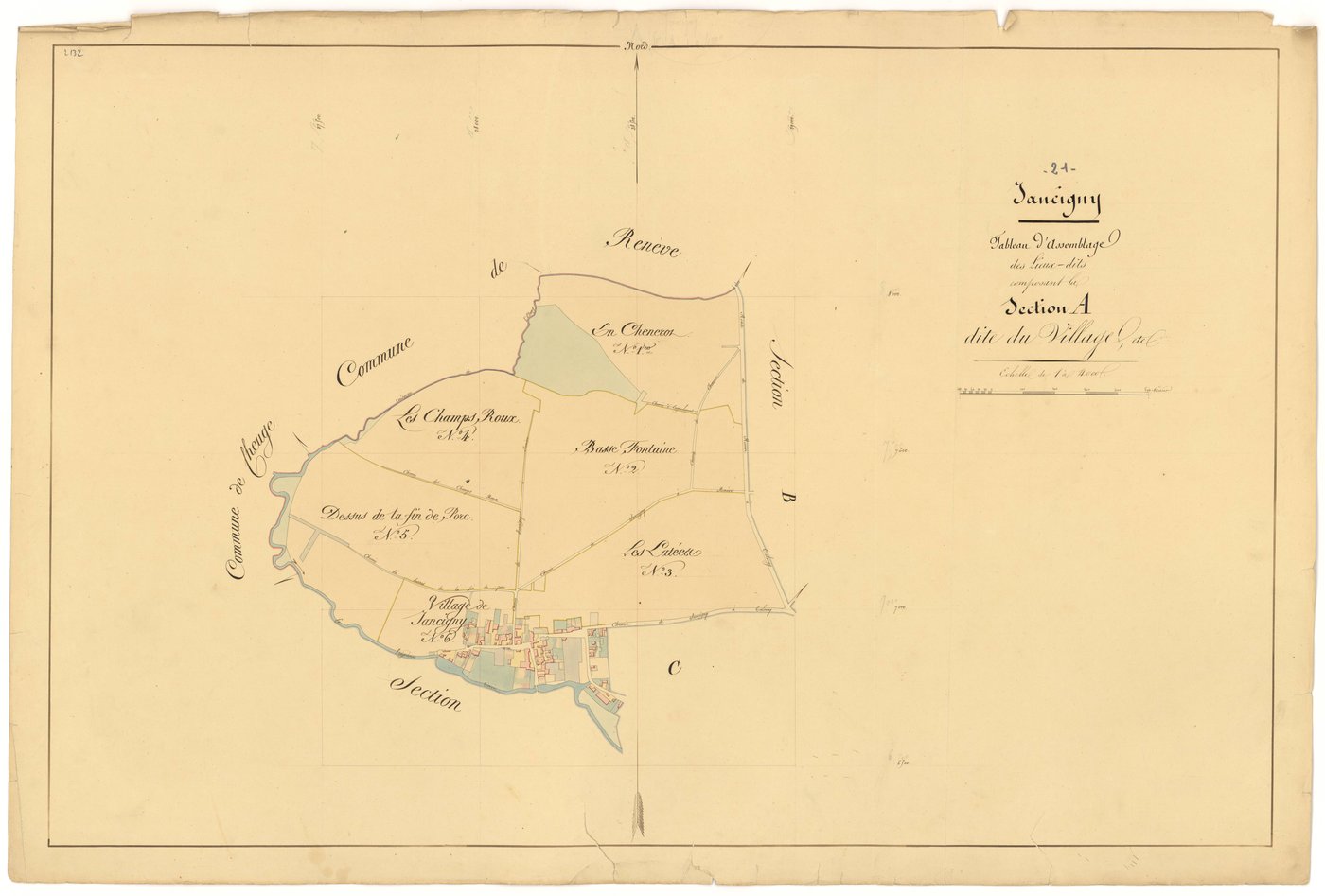Jancigny - Section A (tableau d'assemblage) - 3 P PLAN 331/2