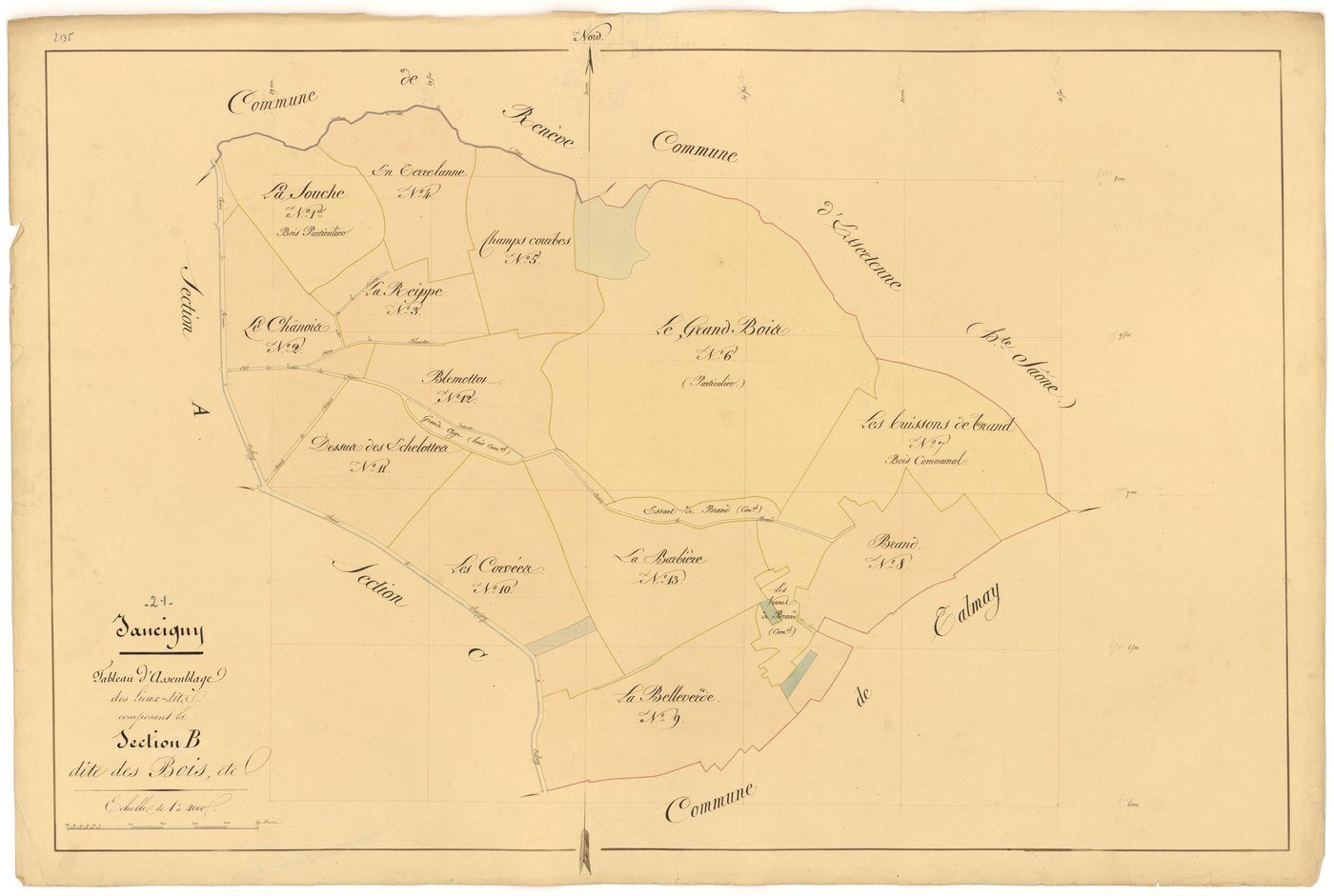 Jancigny - Section B (tableau d'assemblage) - 3 P PLAN 331/5