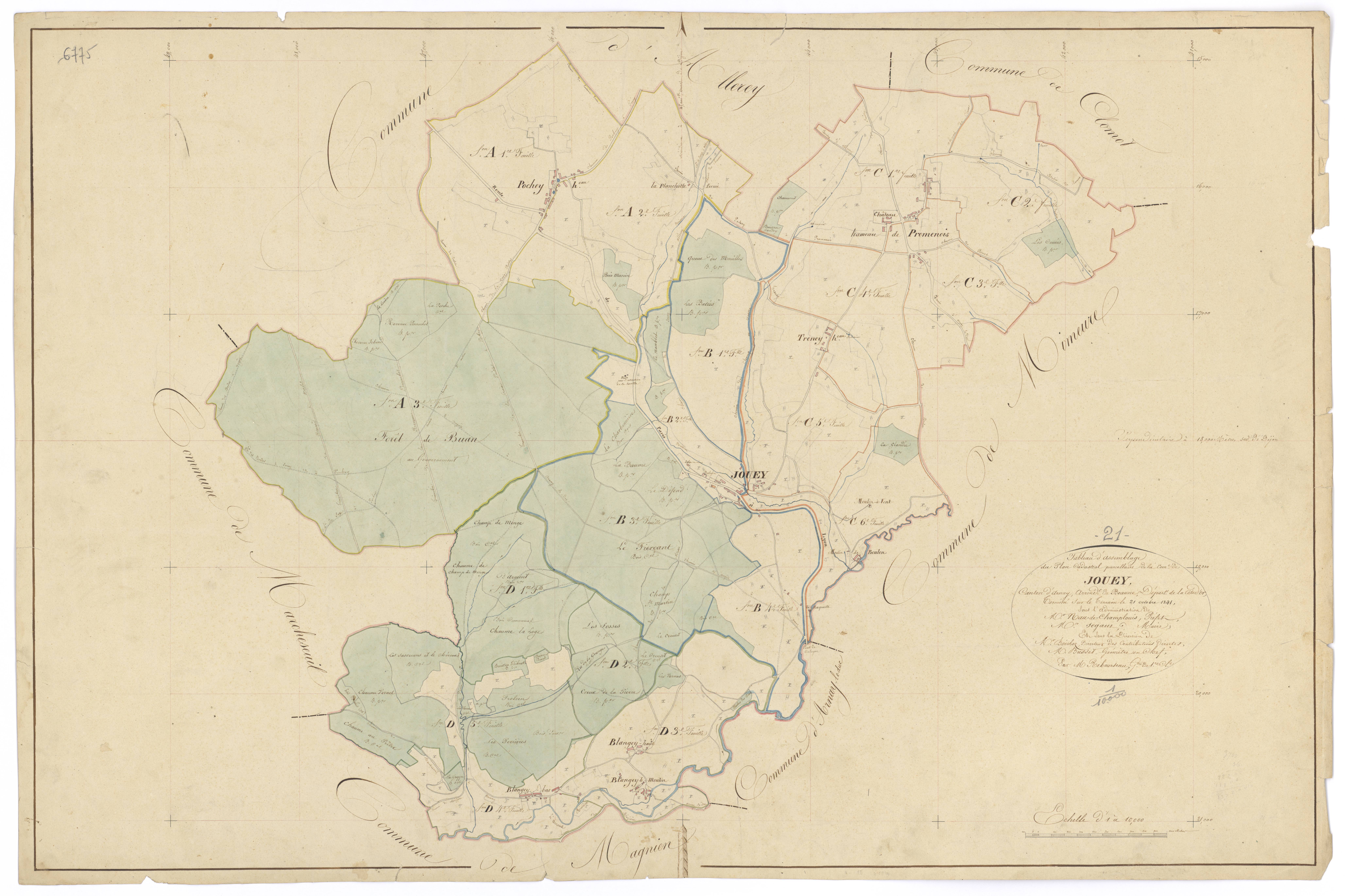 Jouey - Tableau d'assemblage - 3 P PLAN 333/1
