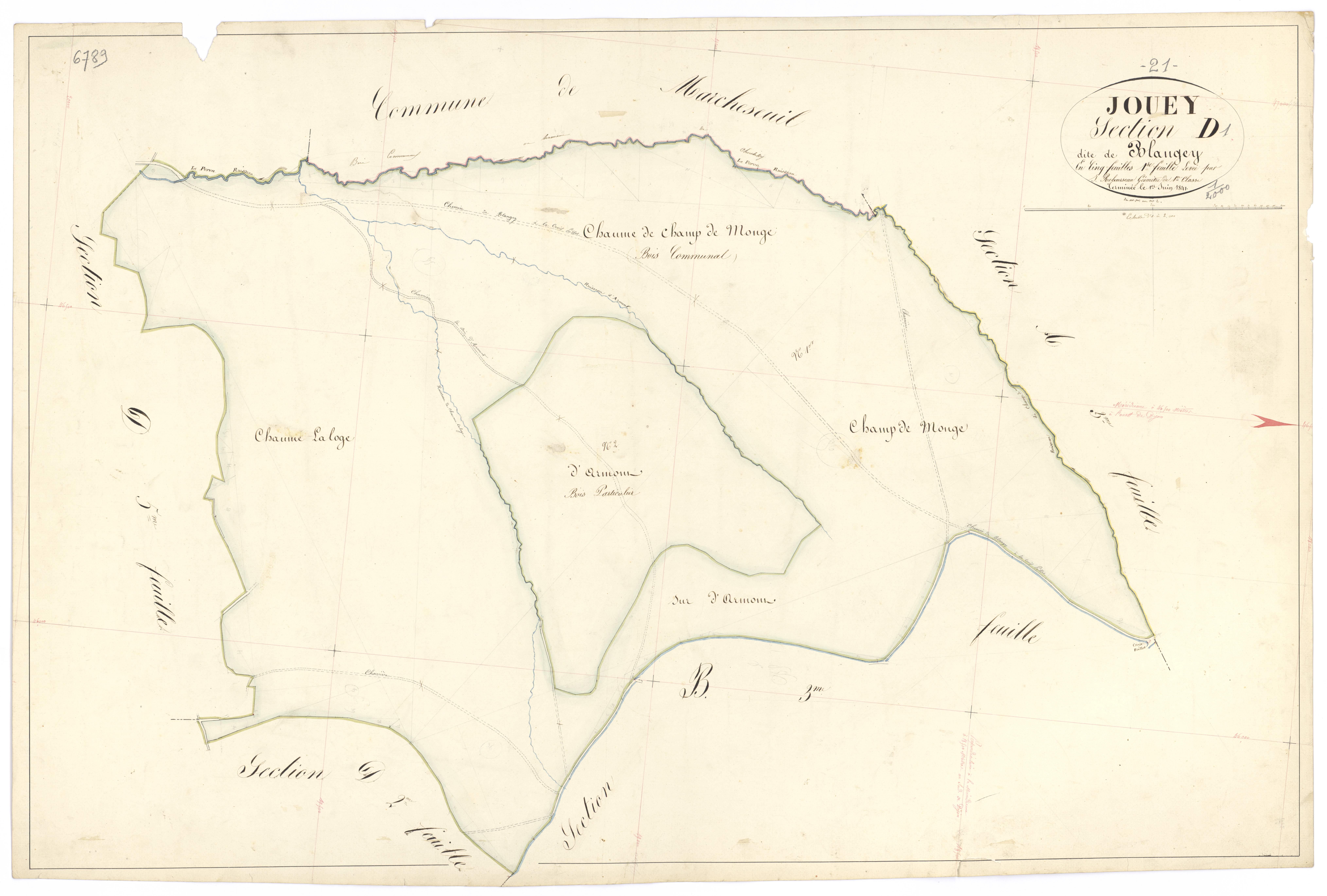 Jouey - Section D1 - 3 P PLAN 333/15