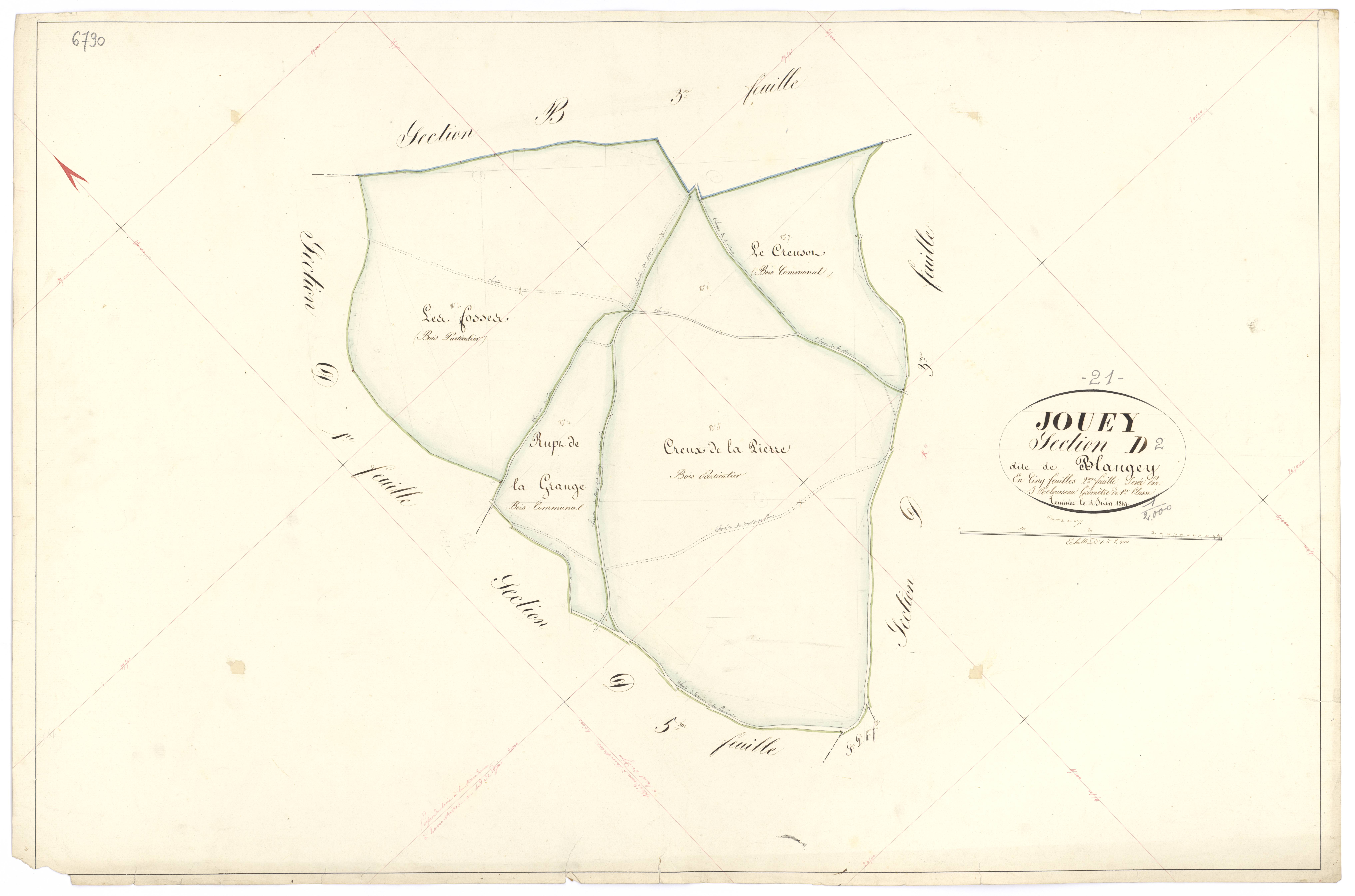 Jouey - Section D2 - 3 P PLAN 333/16