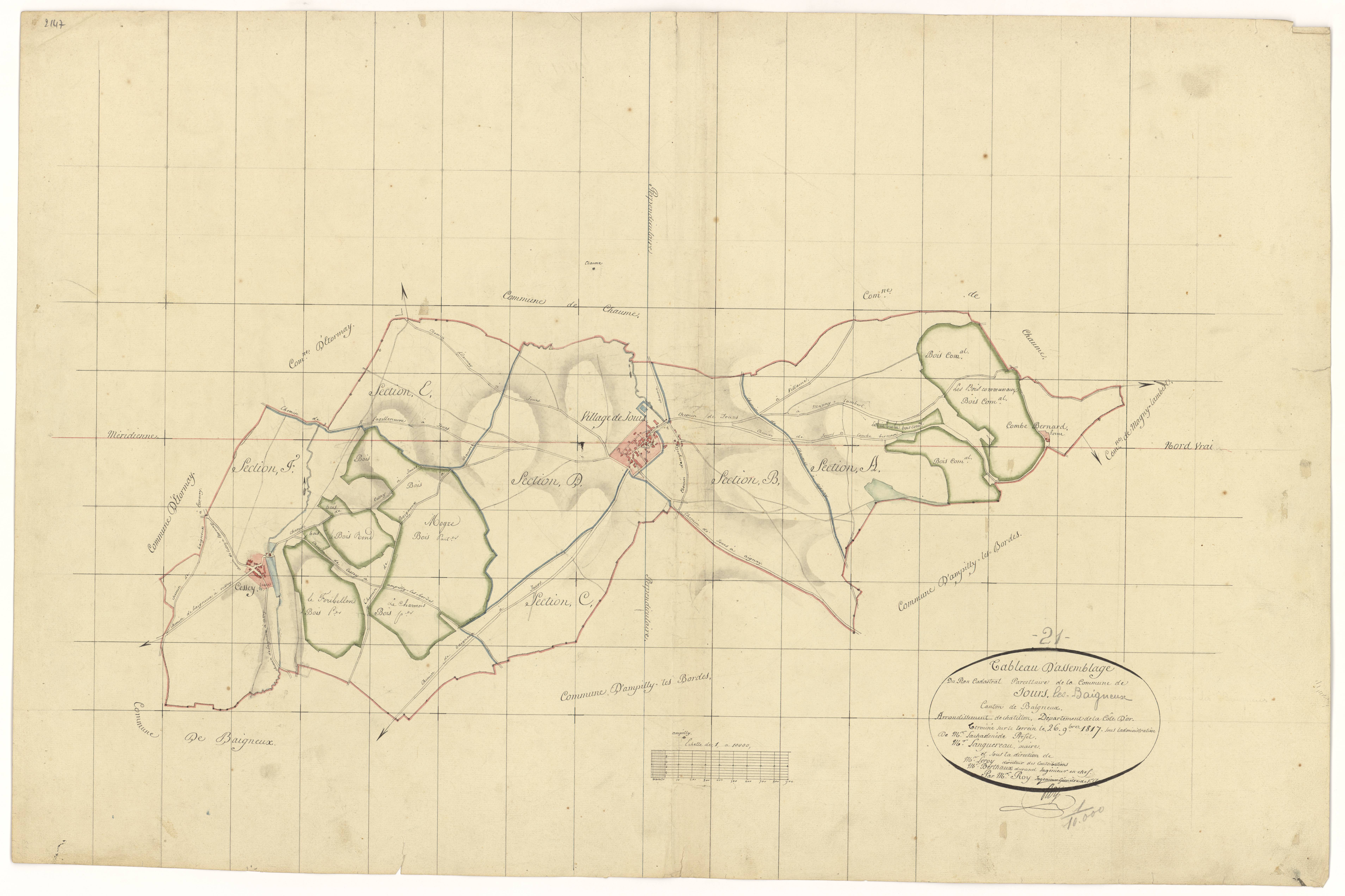 Jours-lès-Baigneux - Tableau d'assemblage - 3 P PLAN 334/1
