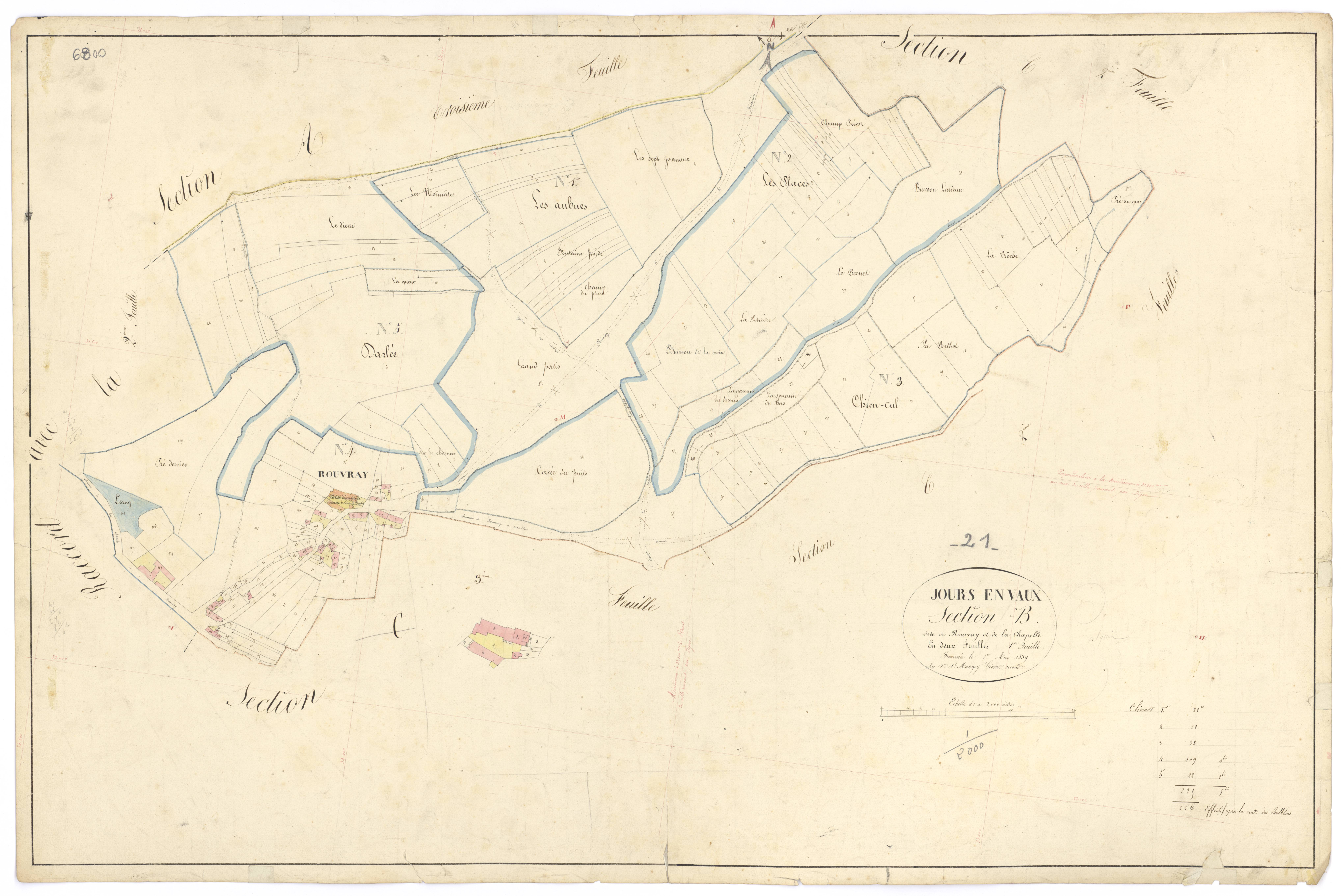 Jours-en-Vaux - Section B1 - 3 P PLAN 335/7