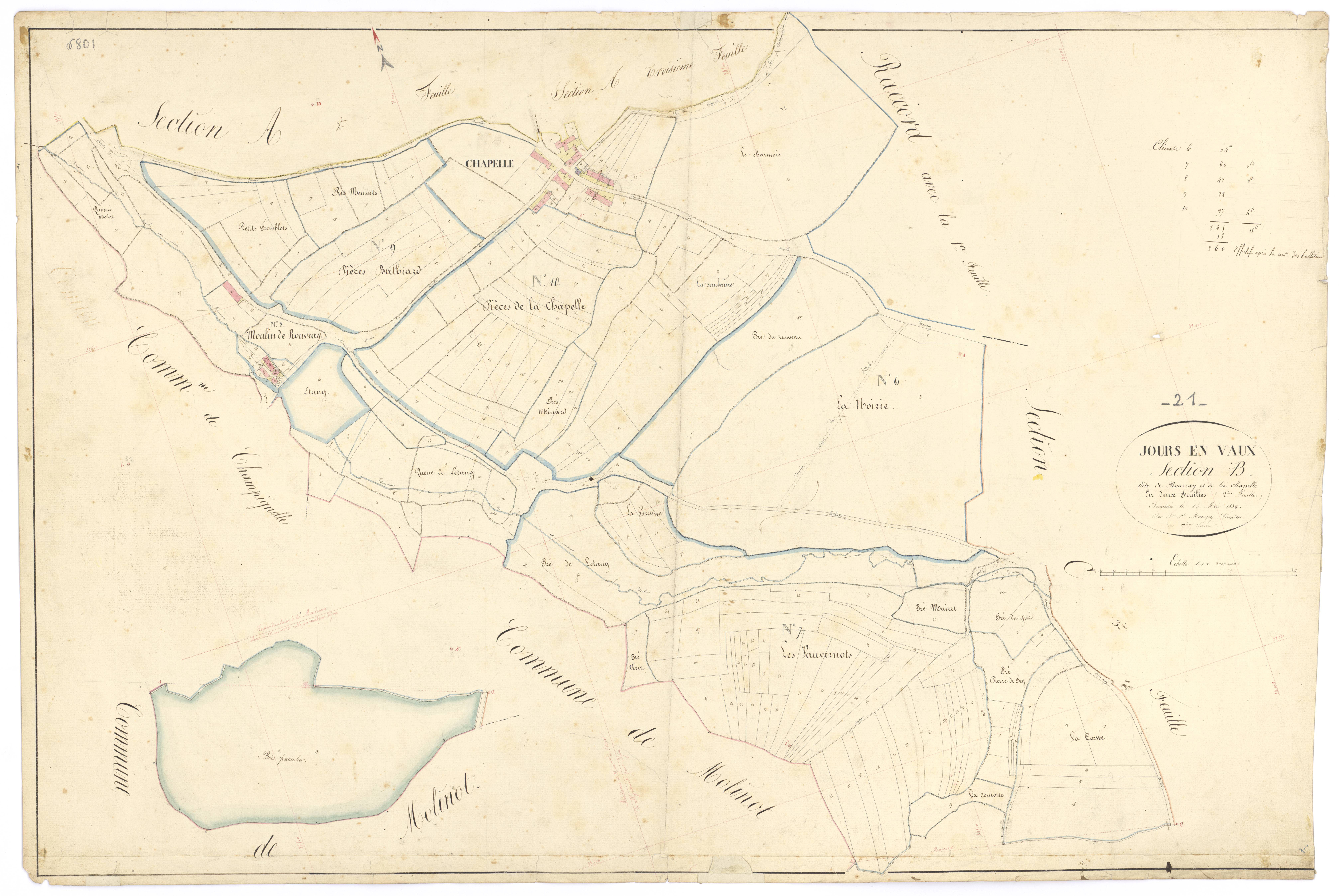 Jours-en-Vaux - Section B2 - 3 P PLAN 335/8