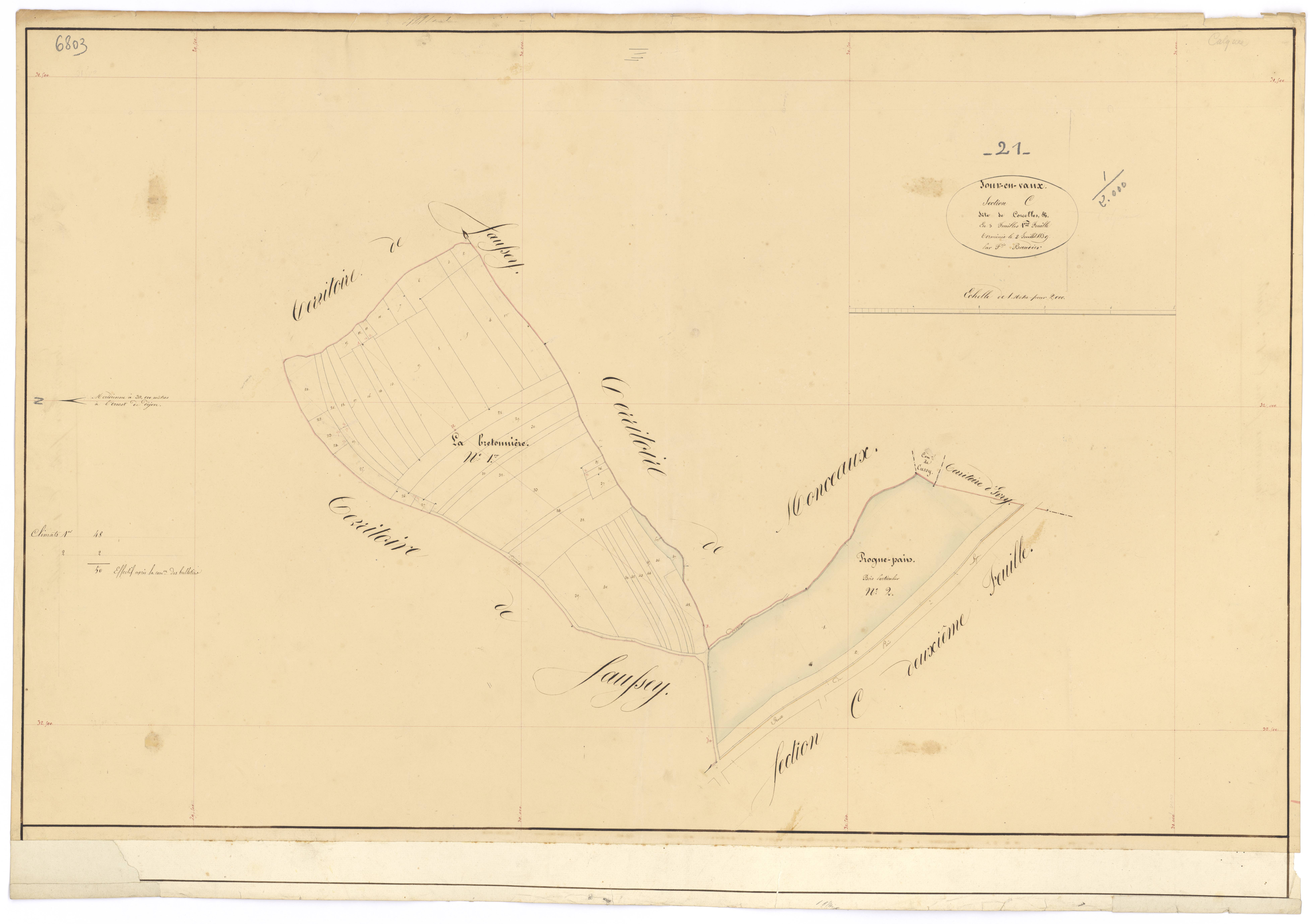 Jours-en-Vaux - Section C1 - 3 P PLAN 335/10