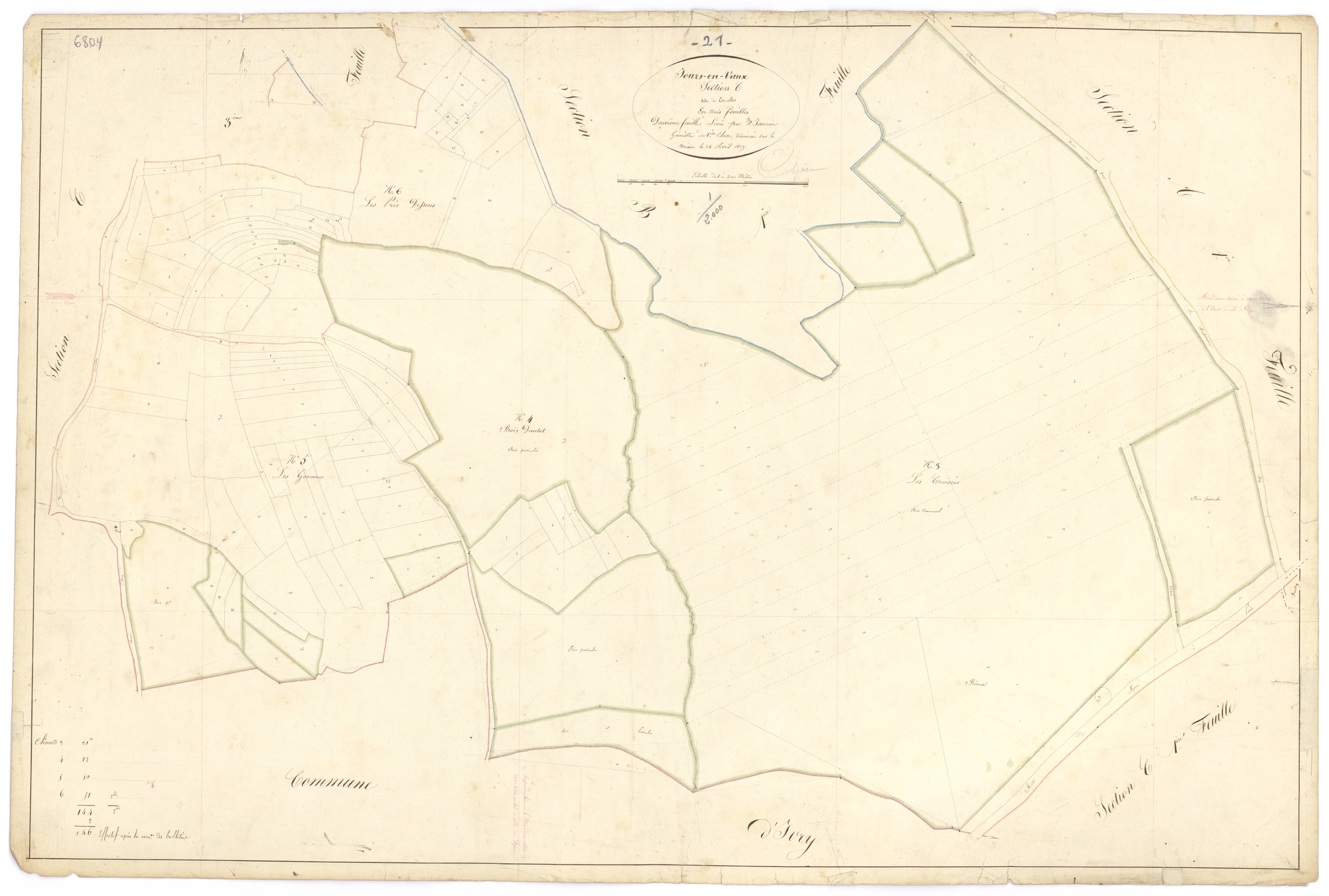 Jours-en-Vaux - Section C2 - 3 P PLAN 335/11