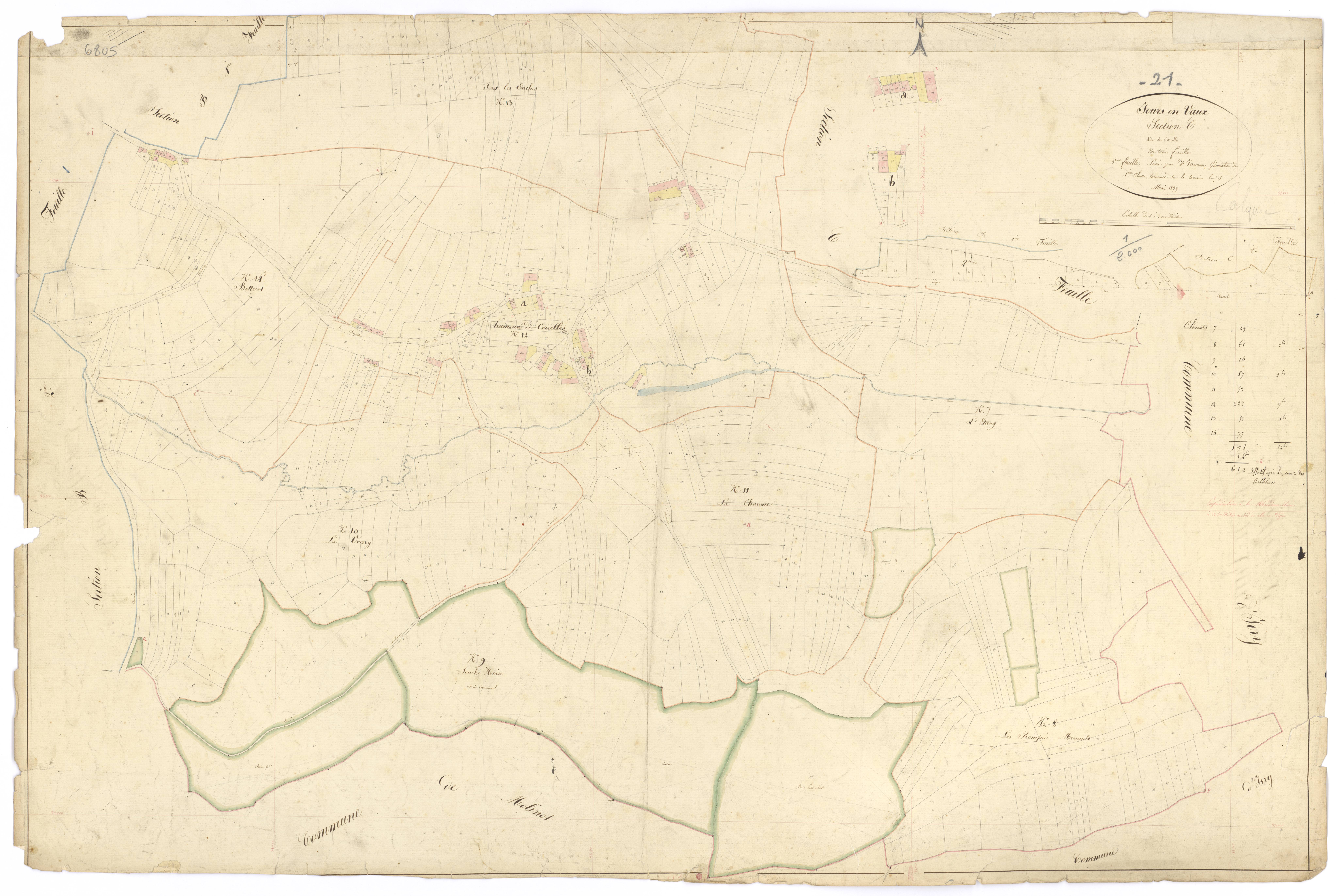 Jours-en-Vaux - Section C3 - 3 P PLAN 335/12