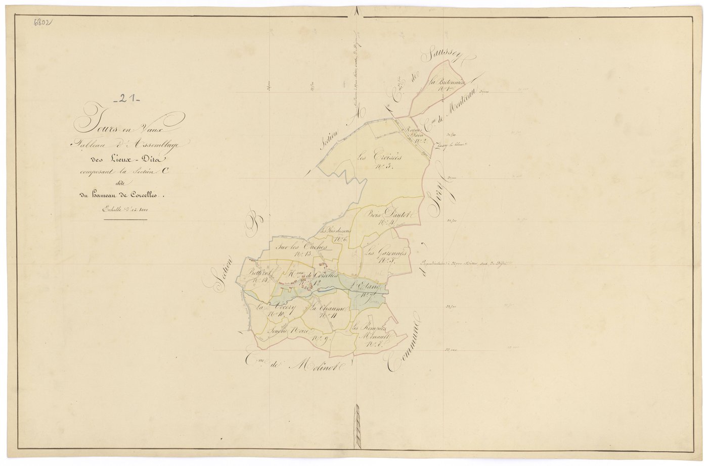 Jours-en-Vaux - Section C (tableau d'assemblage) - 3 P PLAN 335/9