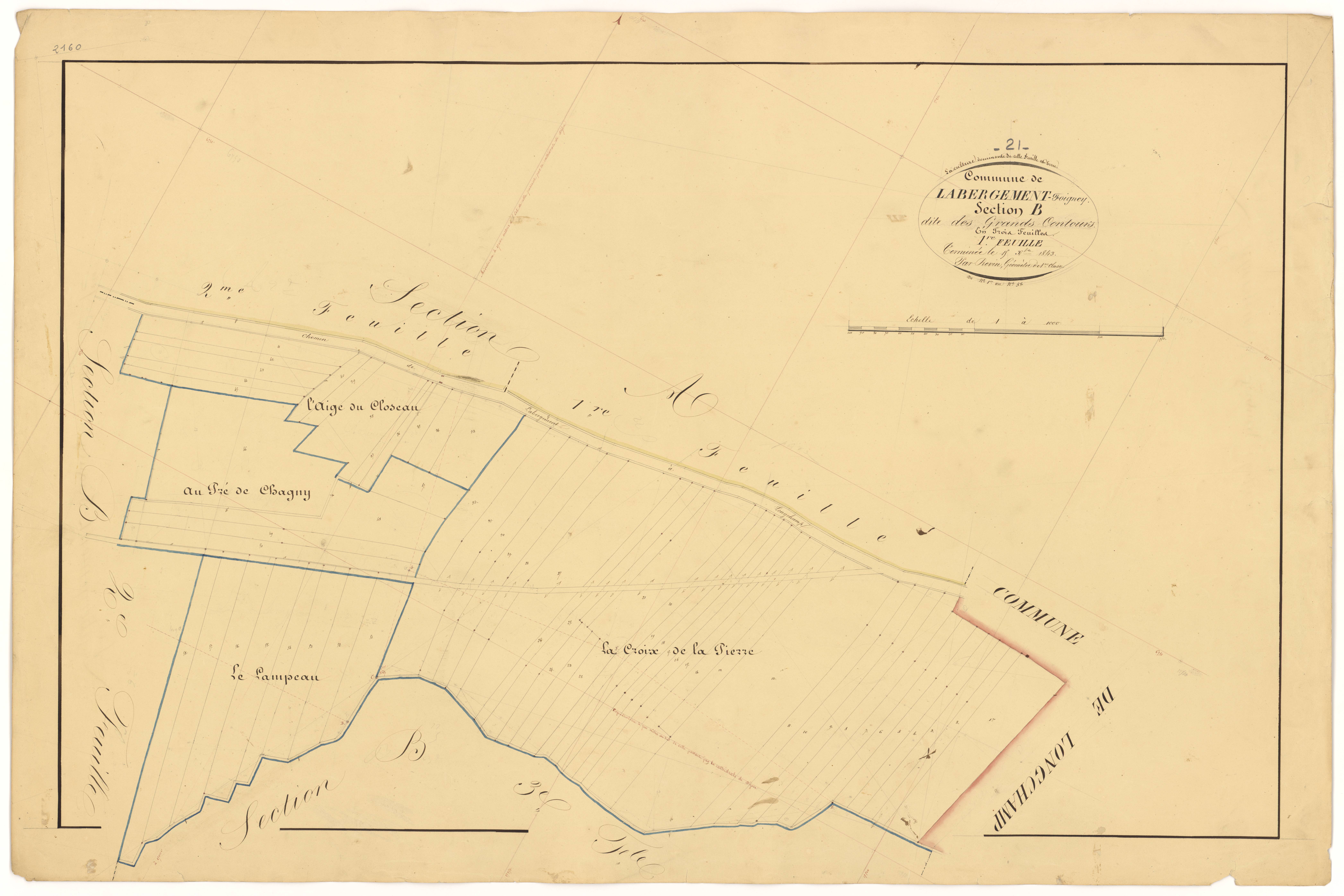 Labergement-Foigney - Section B1 - 3 P PLAN 1/4