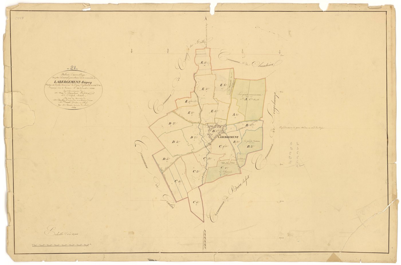 Labergement-Foigney - Tableau d'assemblage - 3 P PLAN 1/1