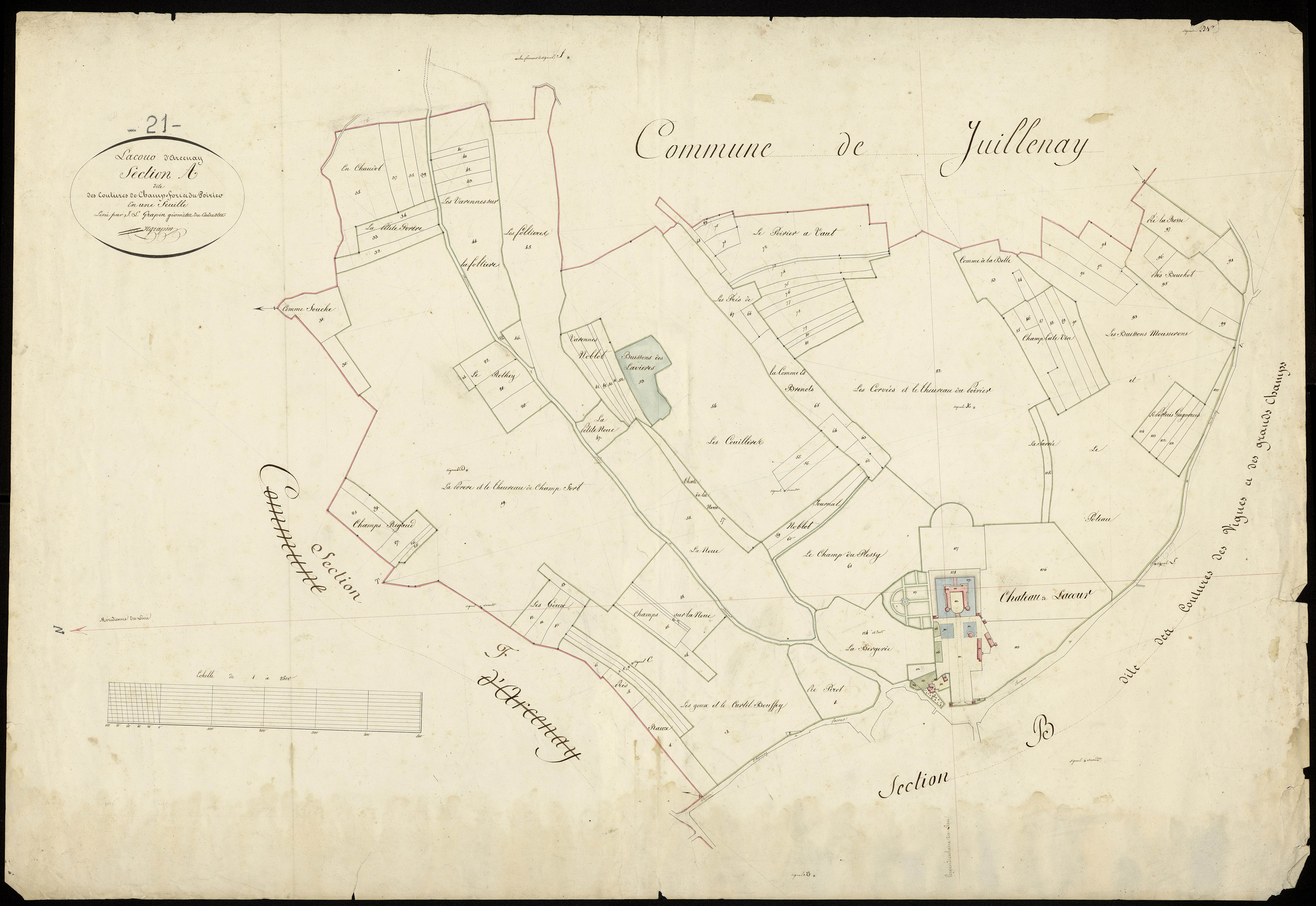 Lacour-d'Arcenay - Tableau d'assemblage : Sections A-D - 3 P PLAN 214/11