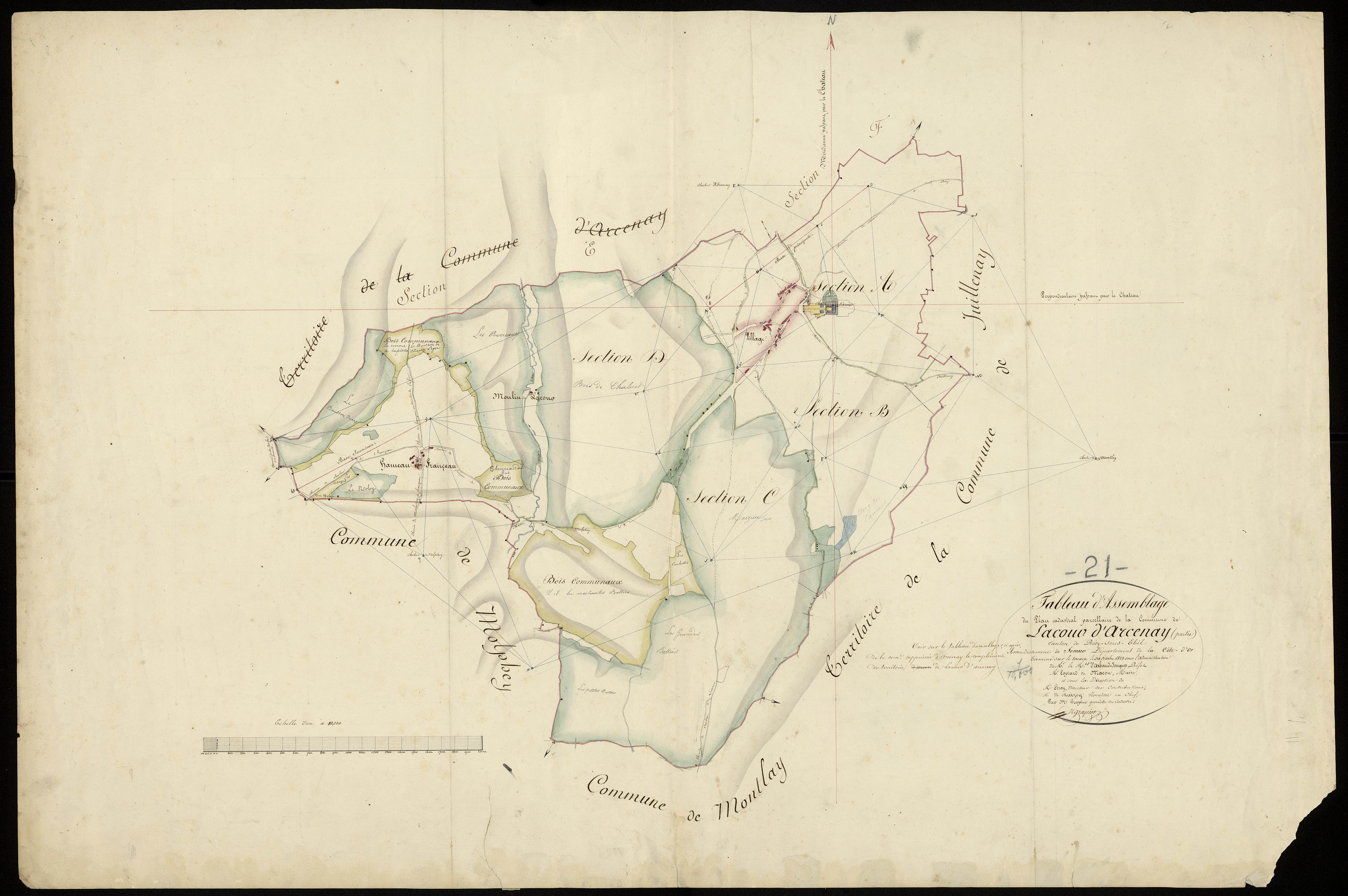 Lacour-d'Arcenay - Tableau d'assemblage : Sections E-F - 3 P PLAN 214/12